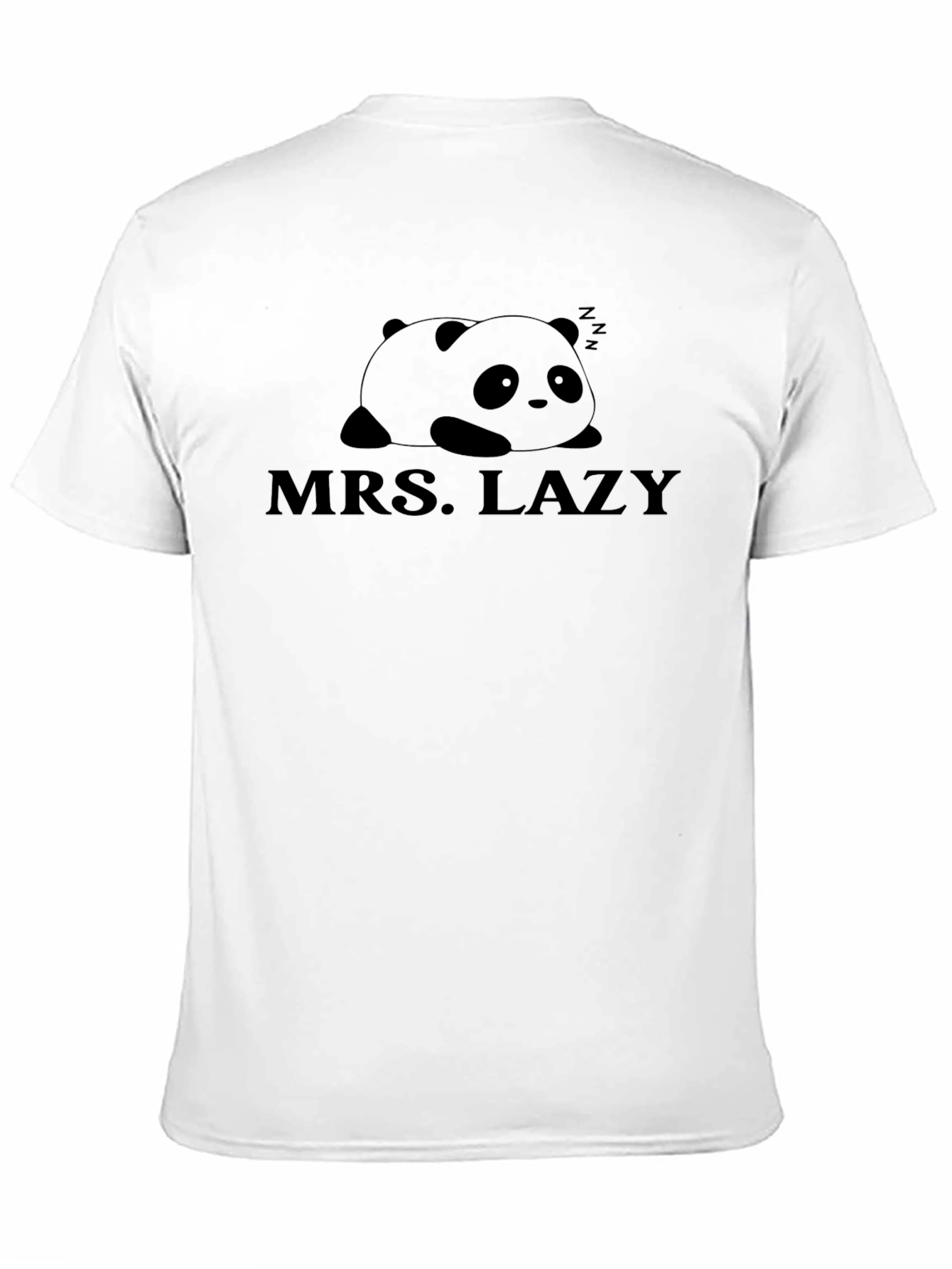 Mrs. Lazy Panda Graphic Tee - Black Cotton T-Shirt