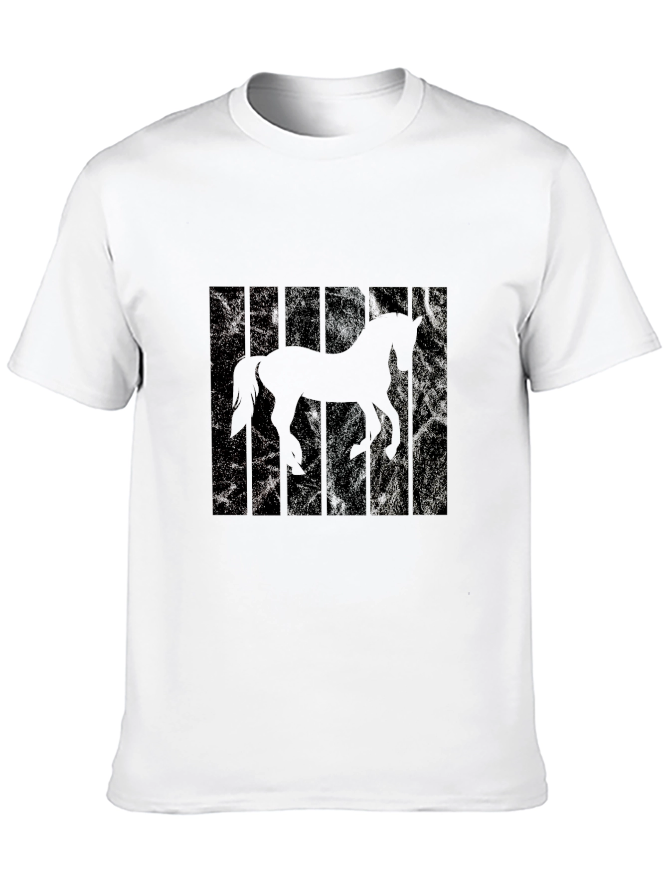 Horse Silhouette Mens Black T-Shirt