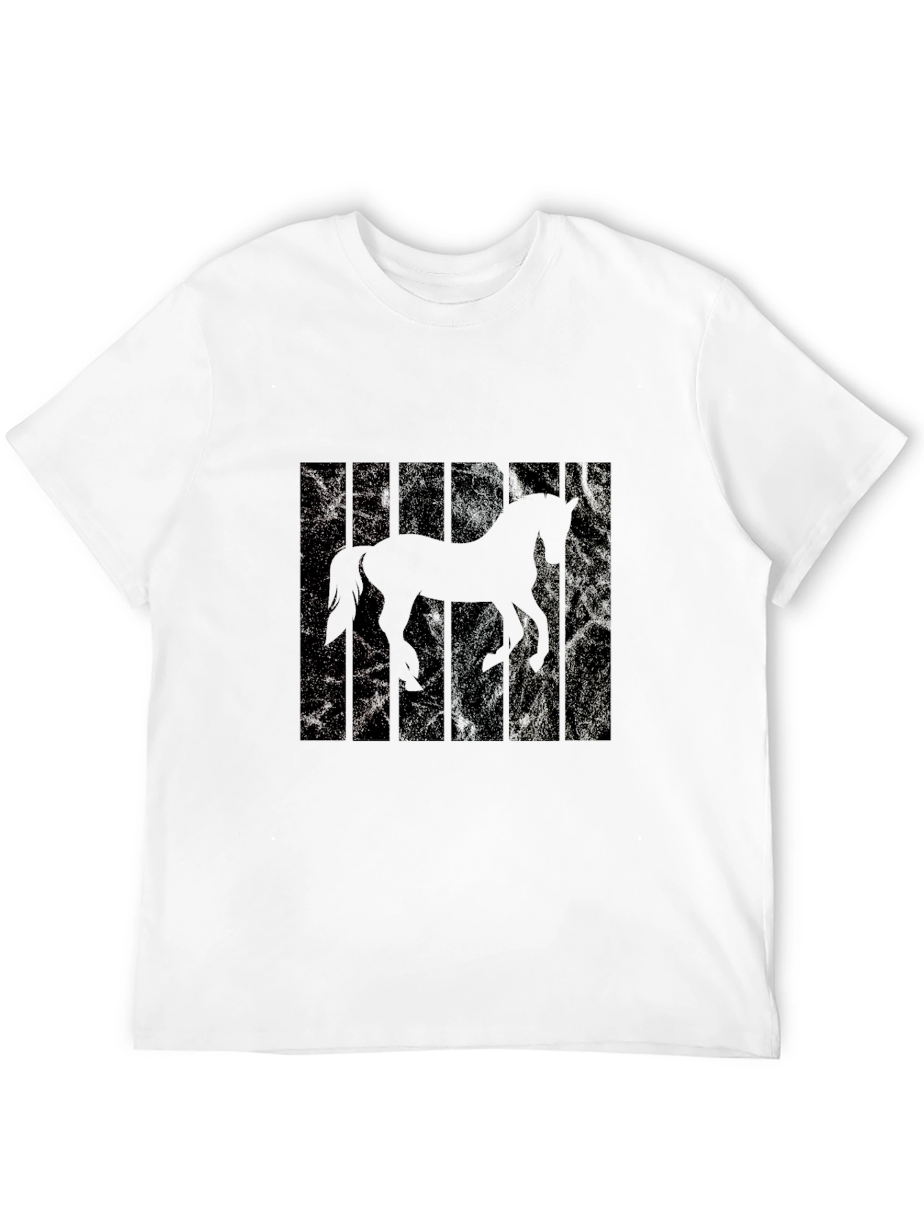 Horse Silhouette Mens Black T-Shirt