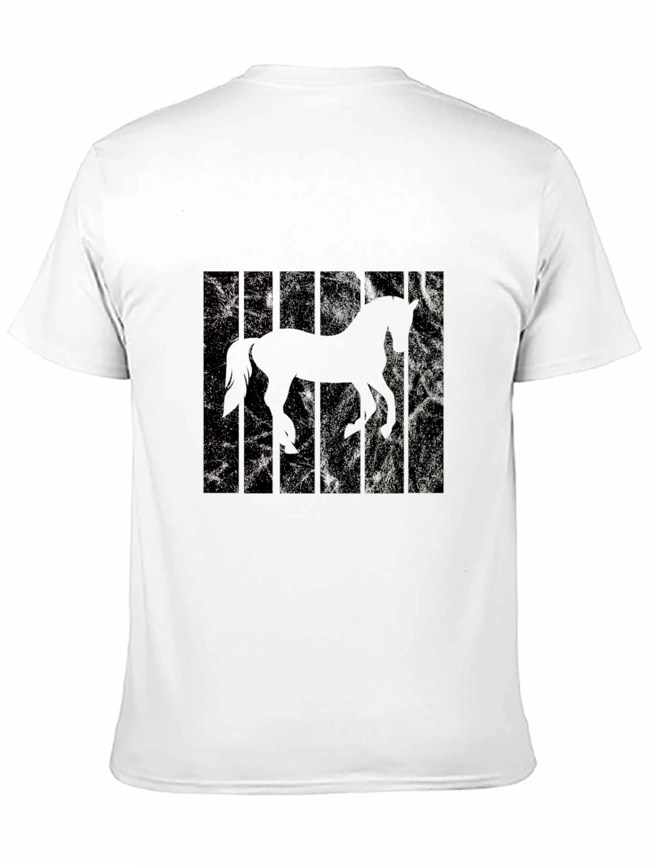 Horse Silhouette Mens Black T-Shirt