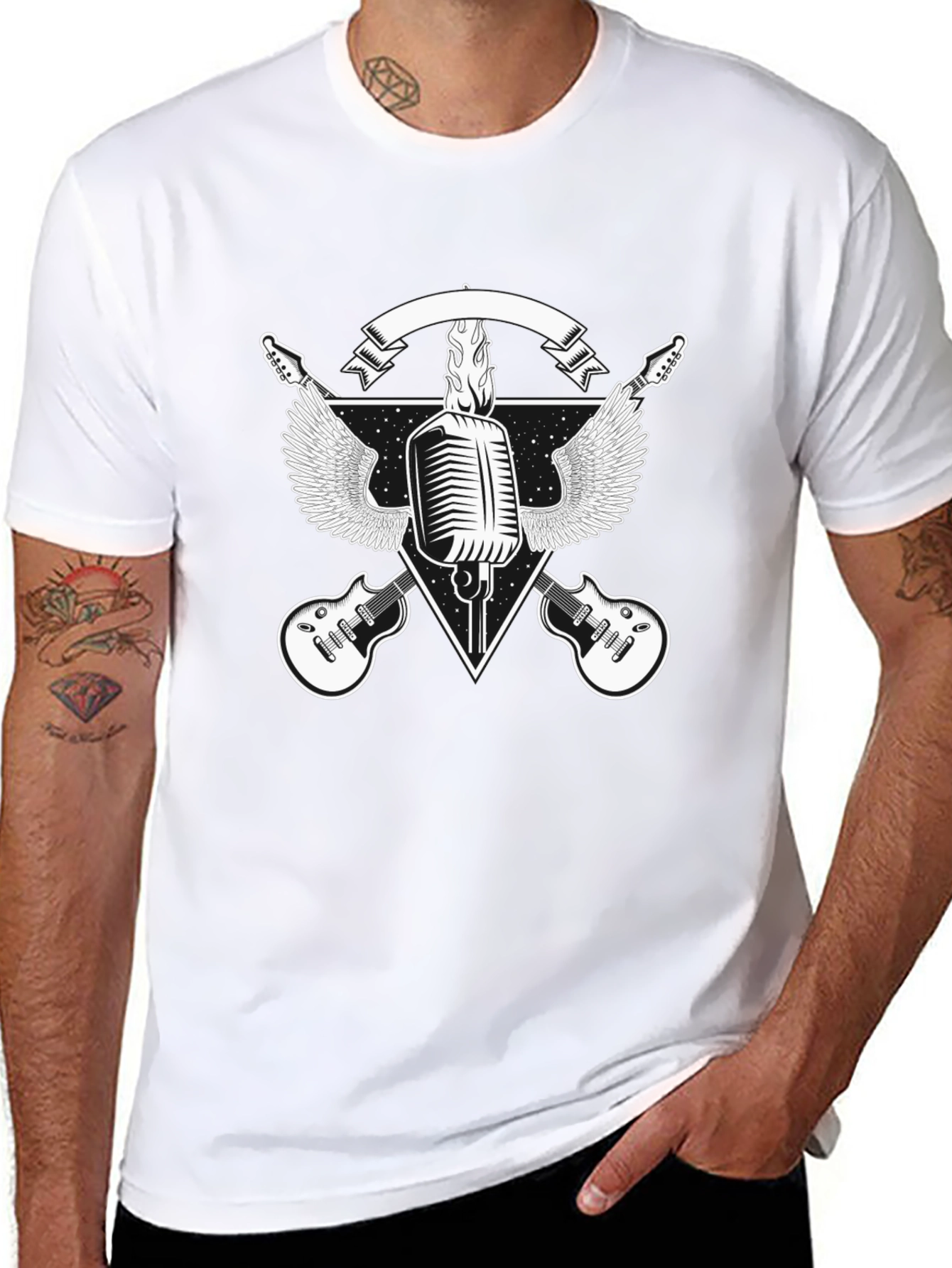 Rock Music Graphic Tee - Black T-Shirt