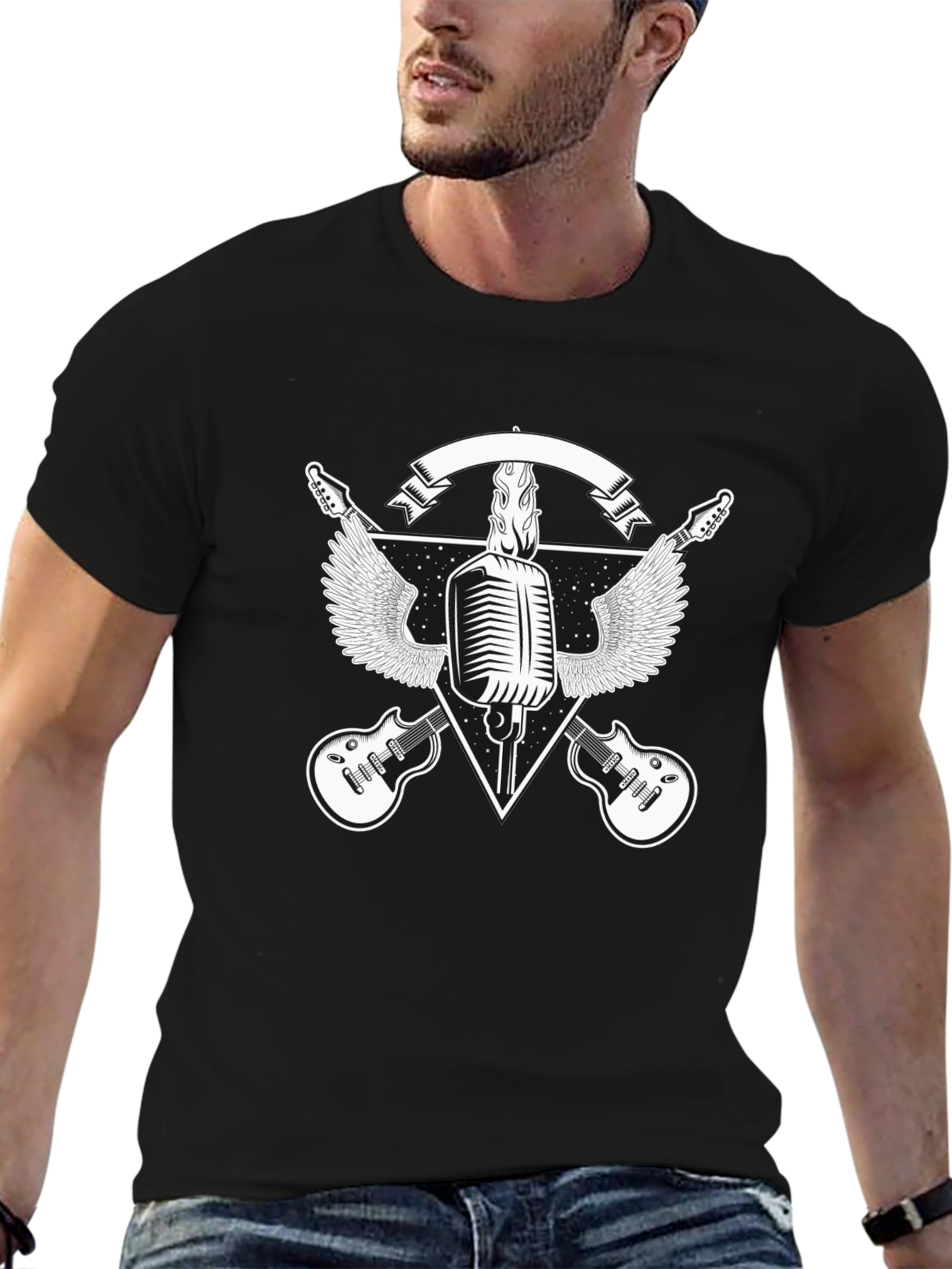 Rock Music Graphic Tee - Black T-Shirt
