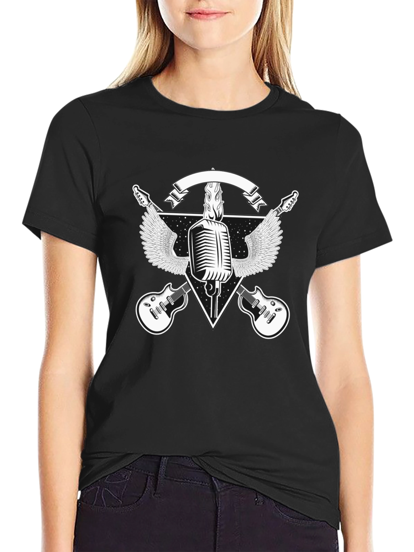 Rock Music Graphic Tee - Black T-Shirt