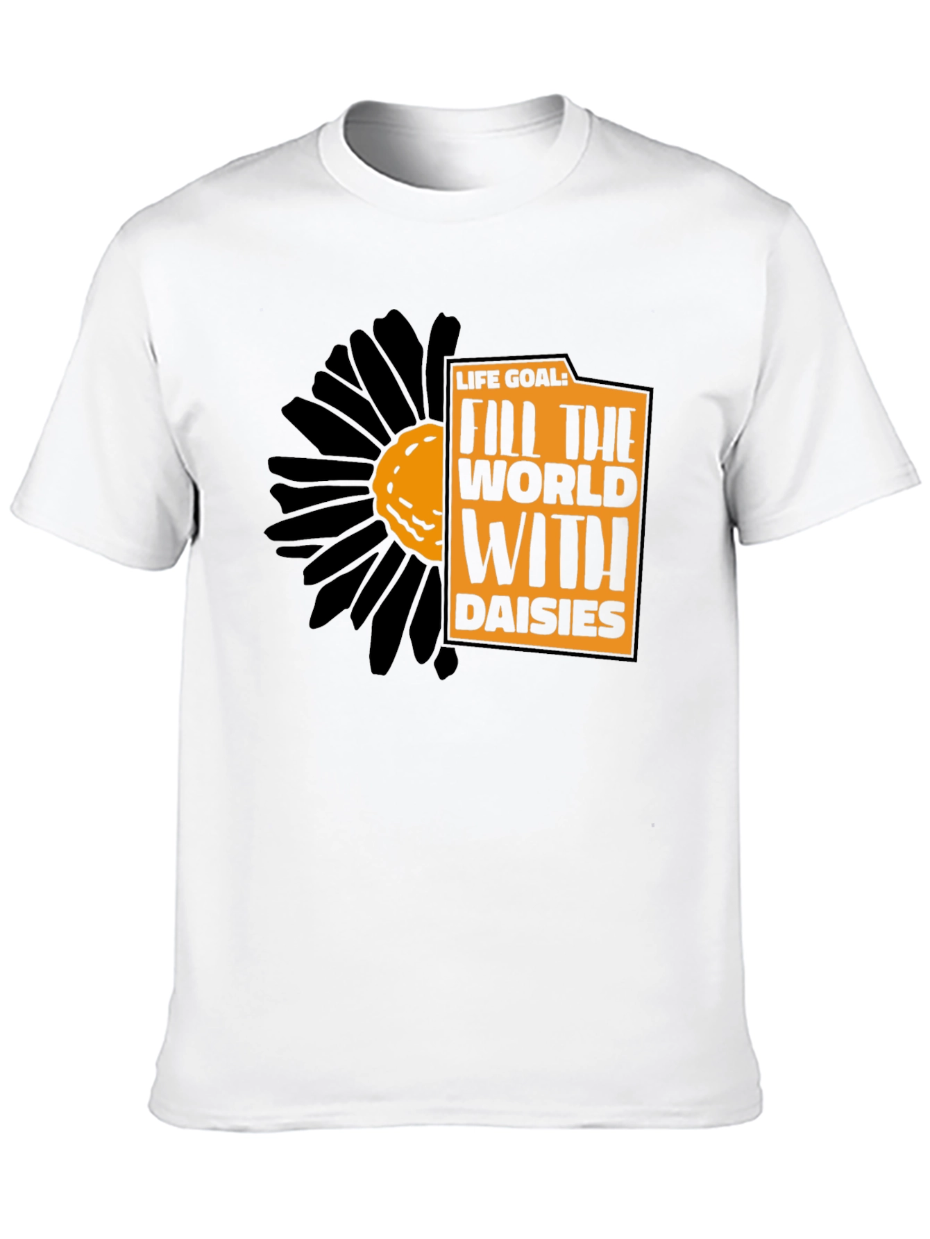 Life Goal Daisies Graphic Tee - Black Unisex T-Shirt