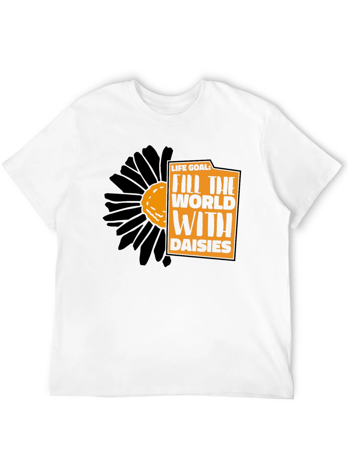 Life Goal Daisies Graphic Tee - Black Unisex T-Shirt
