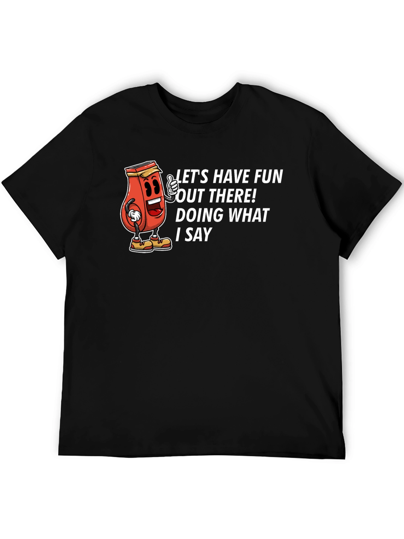 Funny Graphic Tee - Ketchup Boss Black T-Shirt