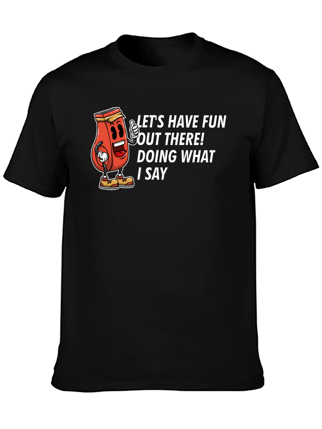 Funny Graphic Tee - Ketchup Boss Black T-Shirt