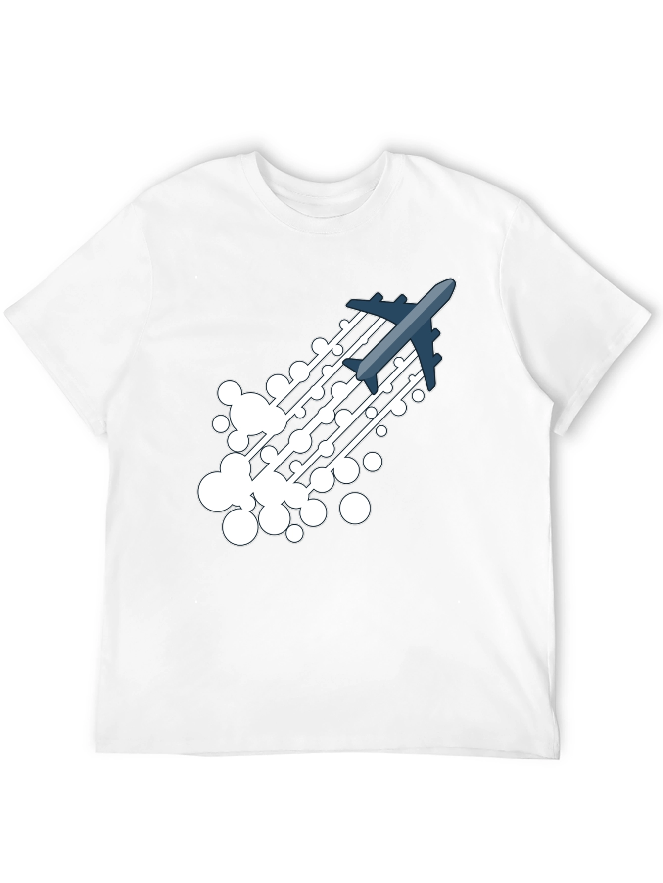 Airplane Trail Graphic Tee - Black Cotton Blend Shirt