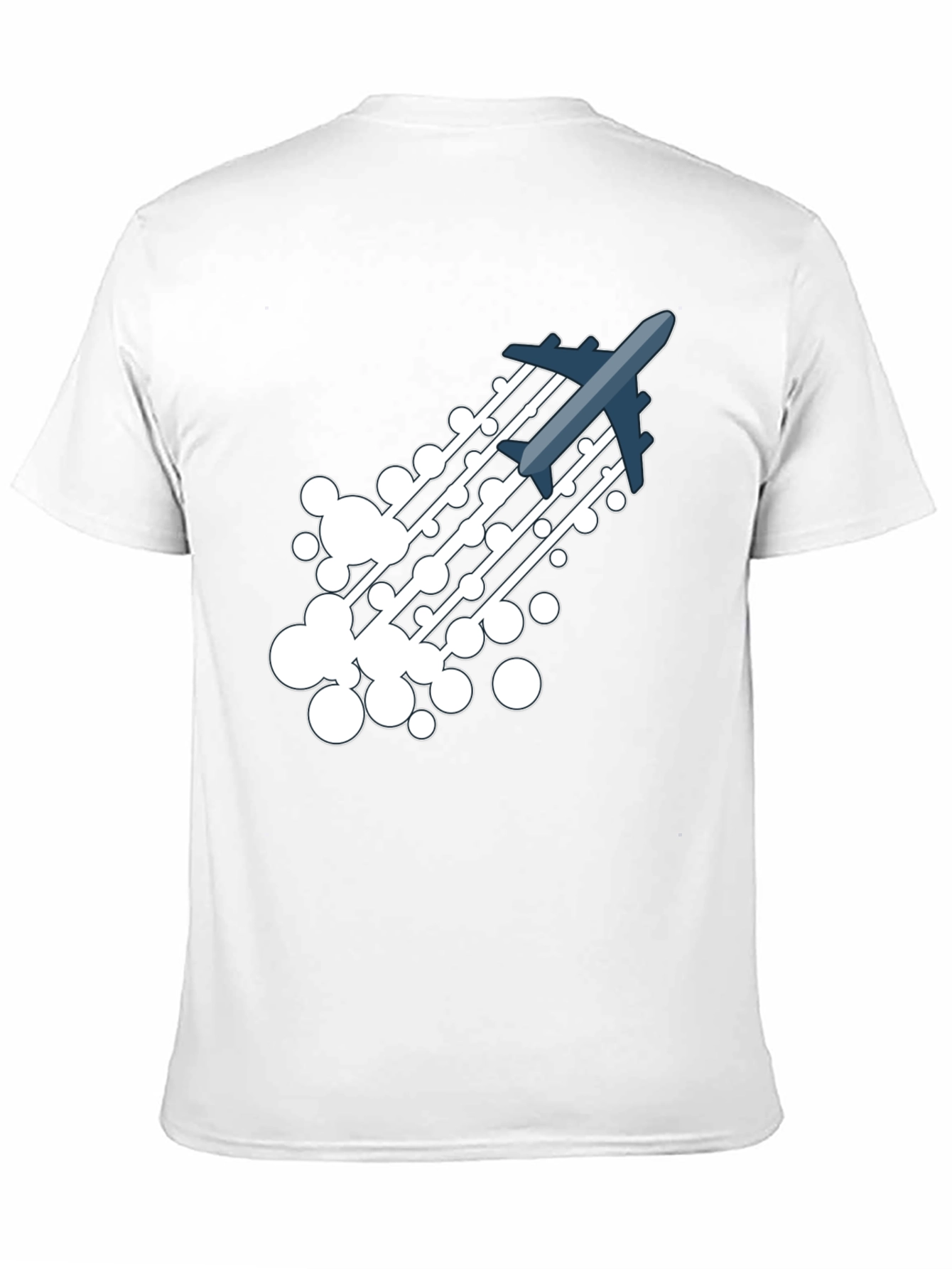 Airplane Trail Graphic Tee - Black Cotton Blend Shirt