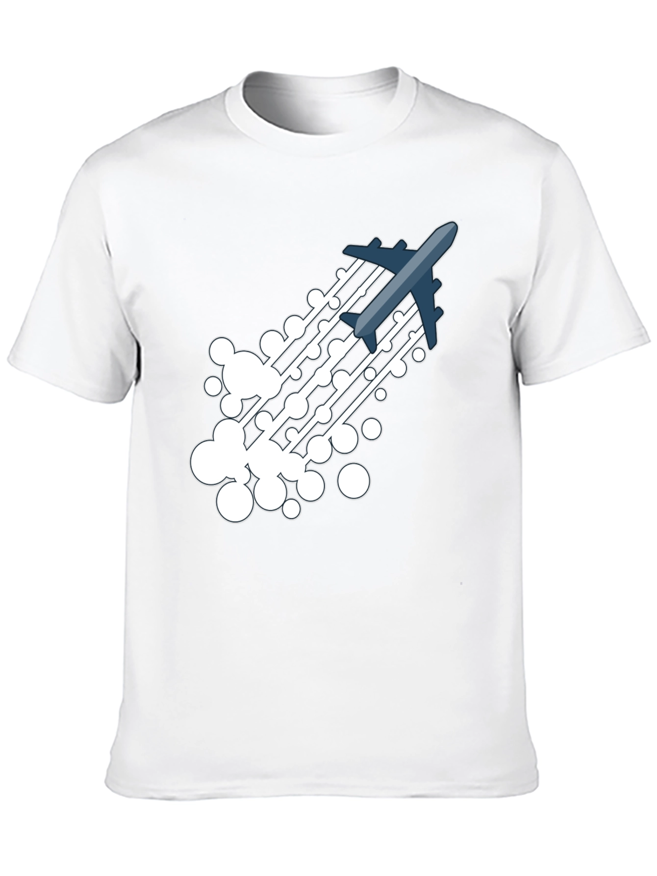 Airplane Trail Graphic Tee - Black Cotton Blend Shirt