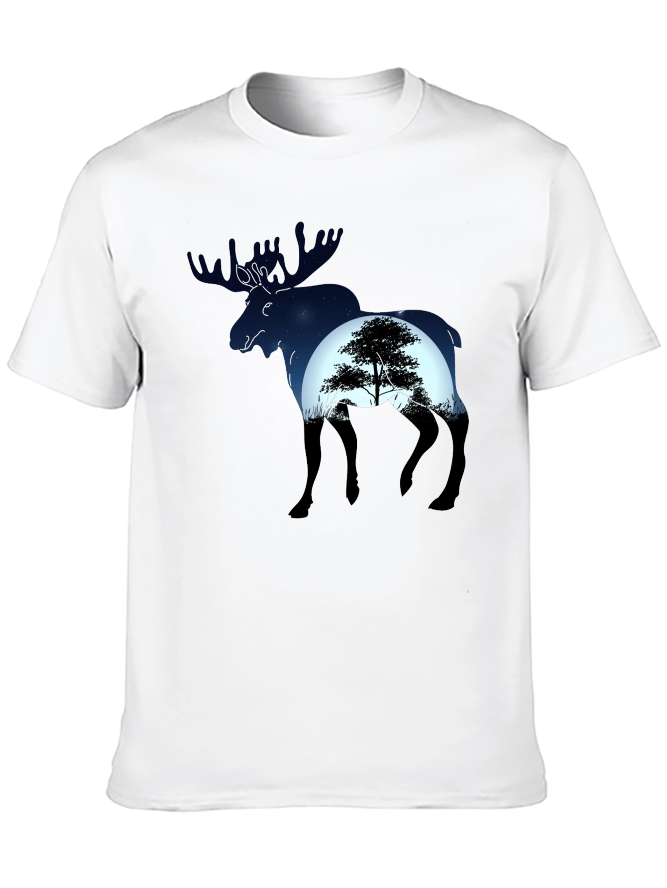 Moose Silhouette Graphic Tee - Nature Lovers T-Shirt