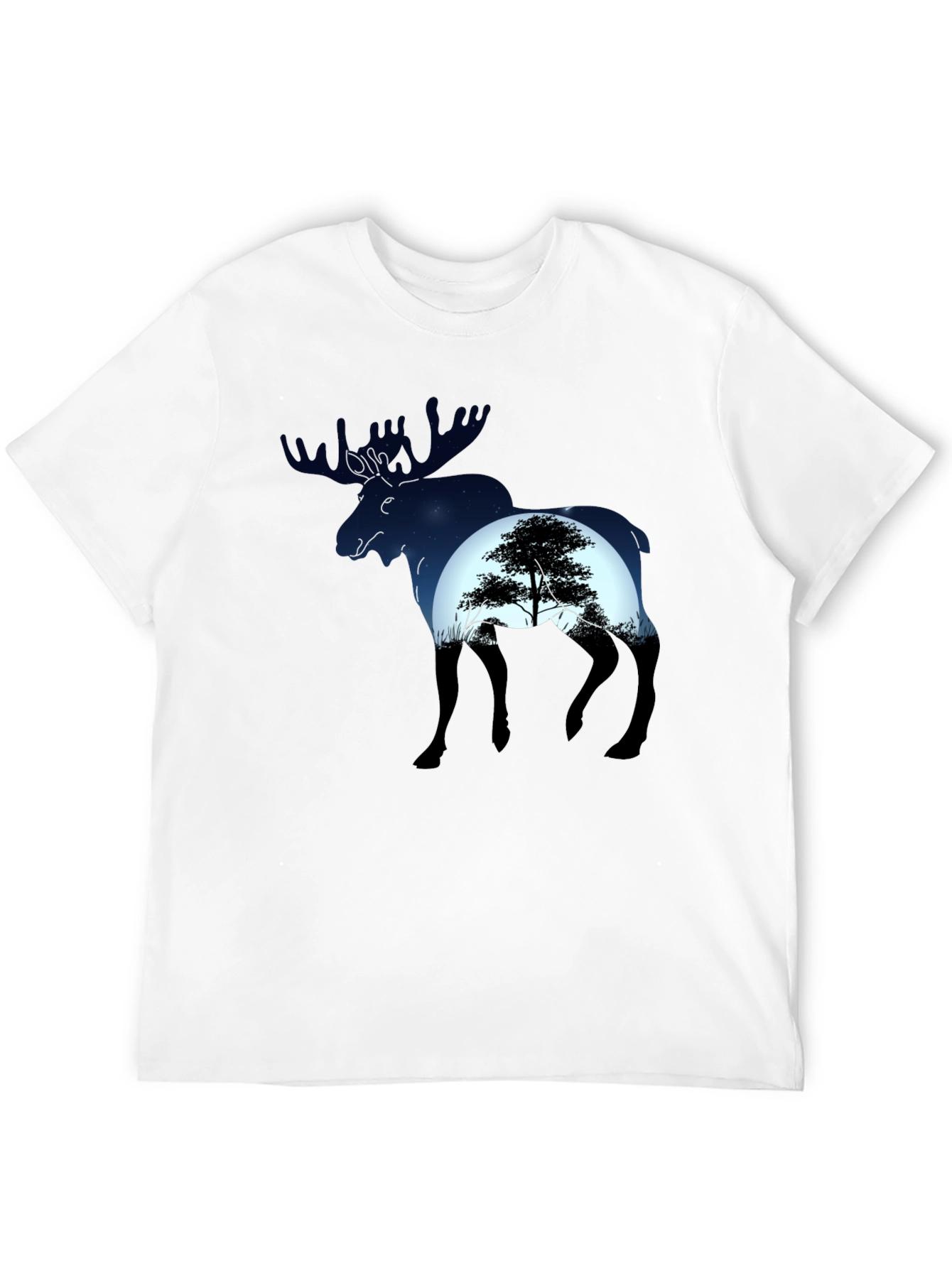Moose Silhouette Graphic Tee - Nature Lovers T-Shirt