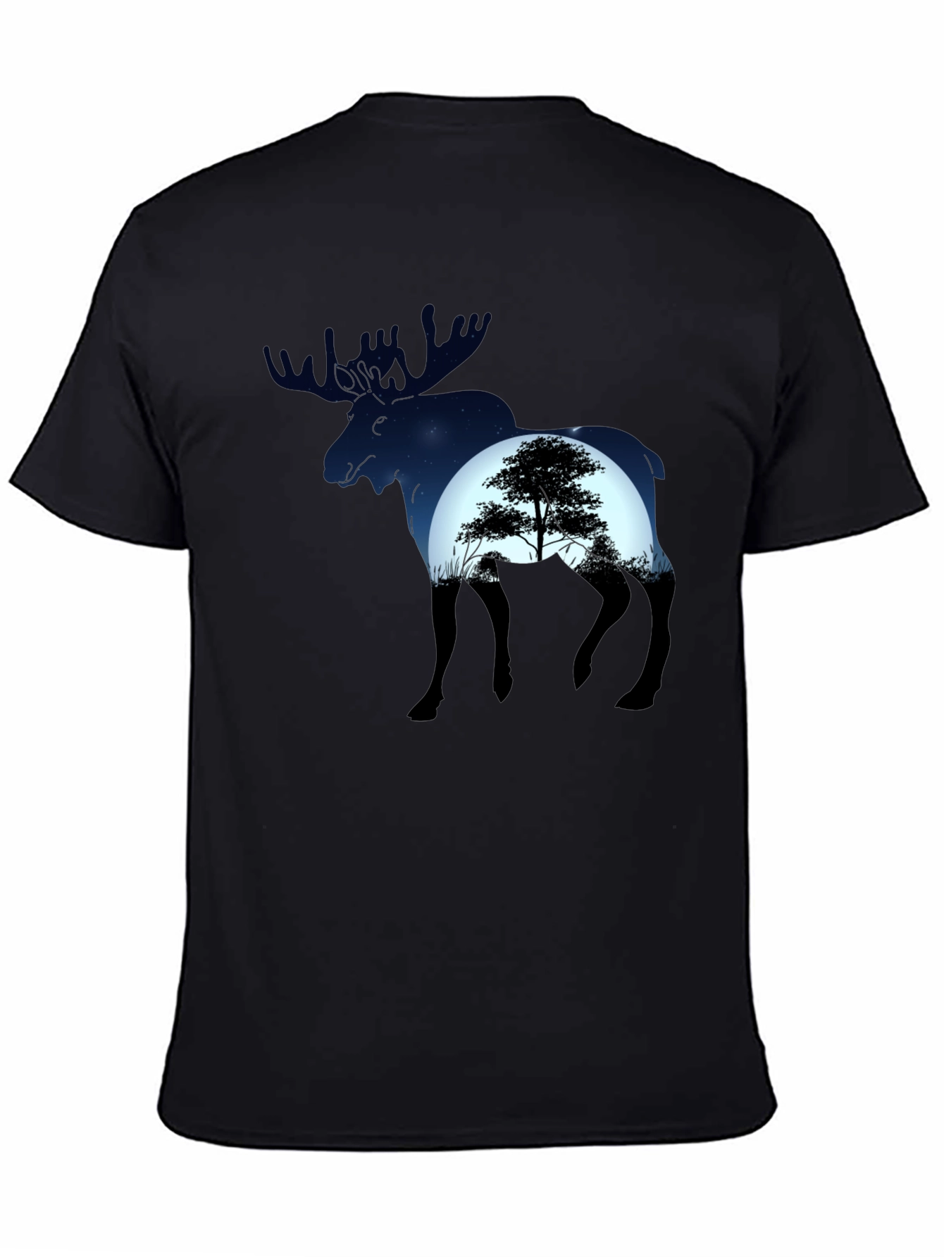 Moose Silhouette Graphic Tee - Nature Lovers T-Shirt