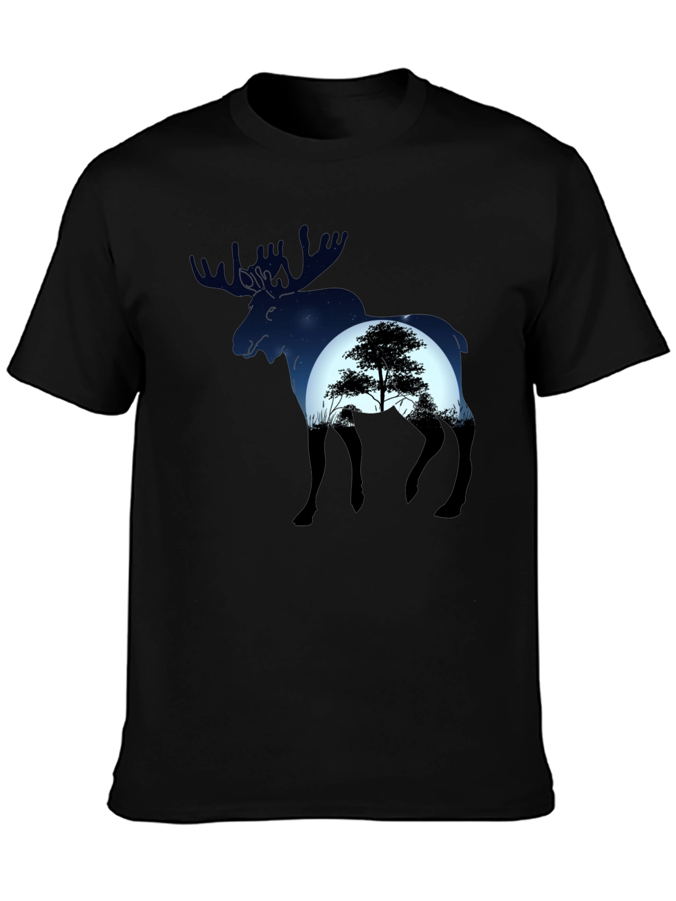 Moose Silhouette Graphic Tee - Nature Lovers T-Shirt