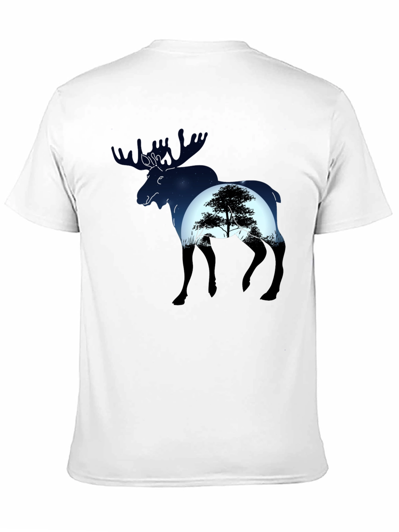 Moose Silhouette Graphic Tee - Nature Lovers T-Shirt