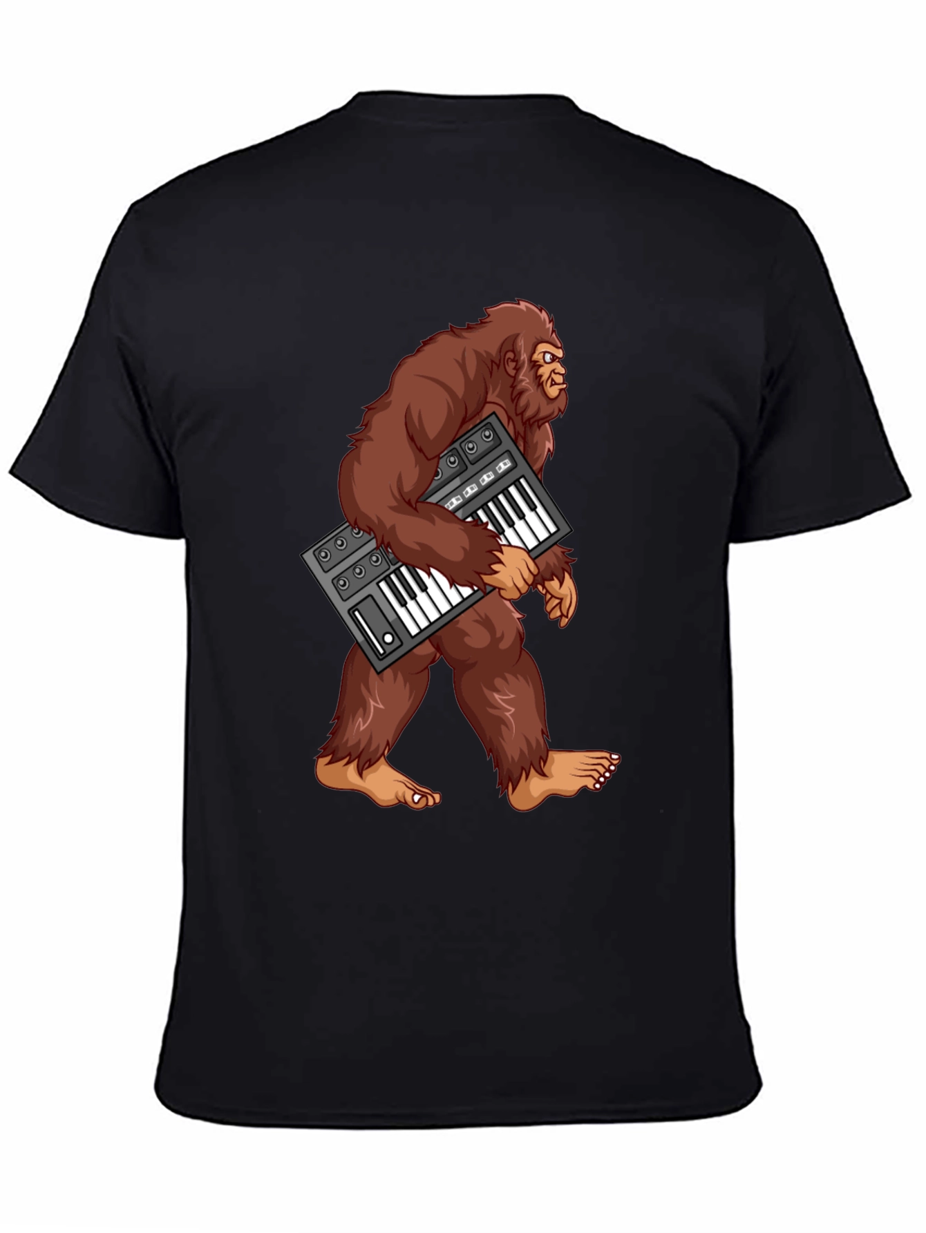 Sasquatch Synthesizer T-Shirt - Bigfoot Keyboard Tee