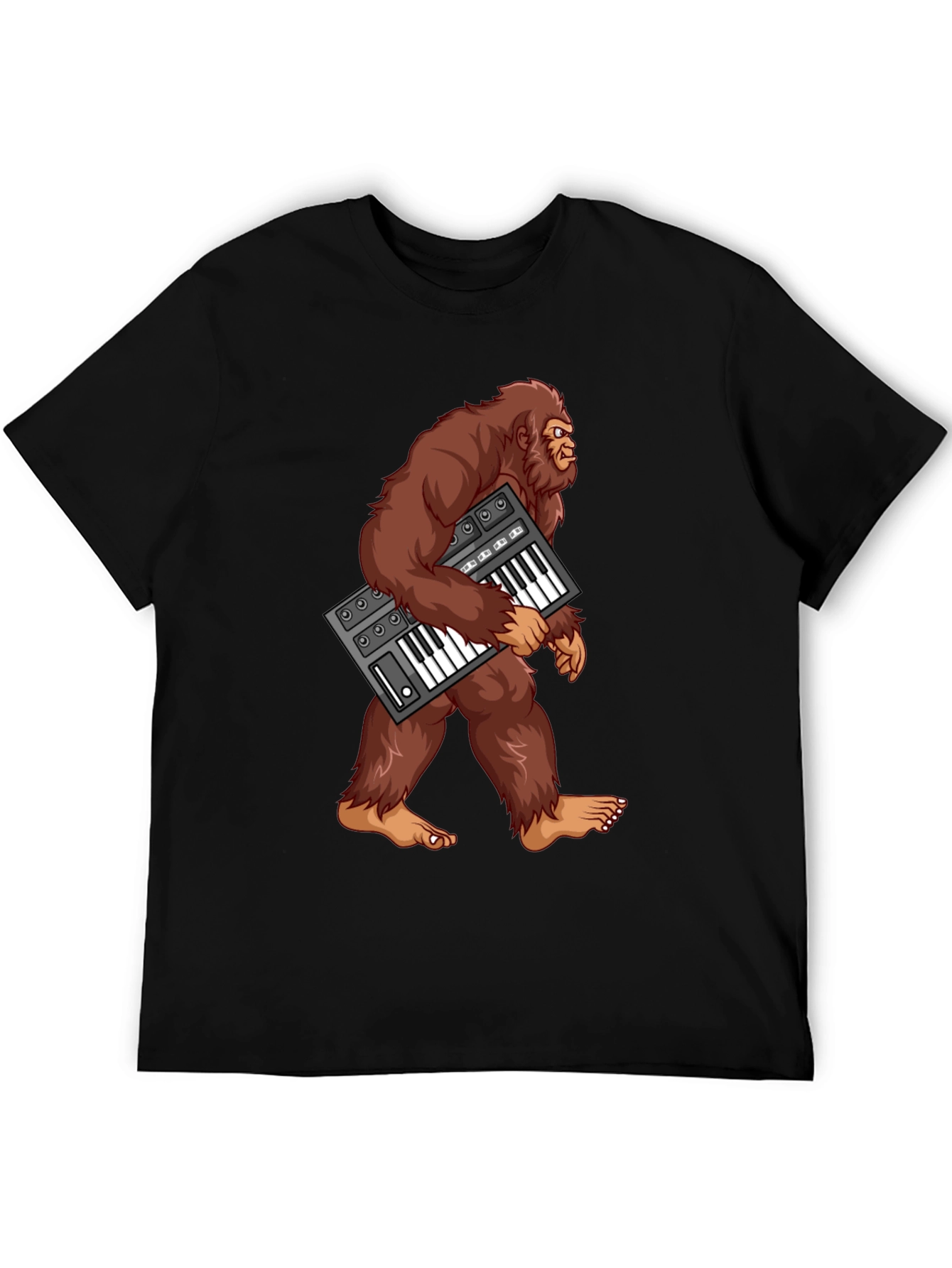Sasquatch Synthesizer T-Shirt - Bigfoot Keyboard Tee