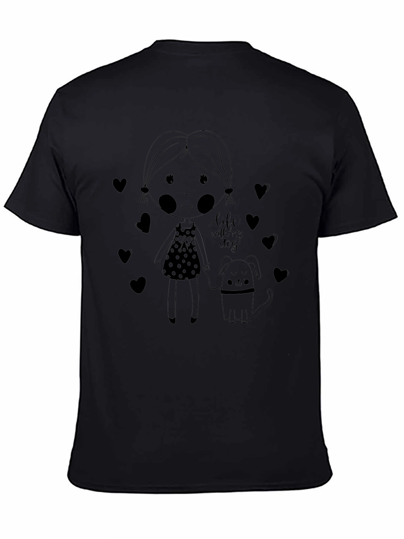 Life With My Dog Black Graphic Tee