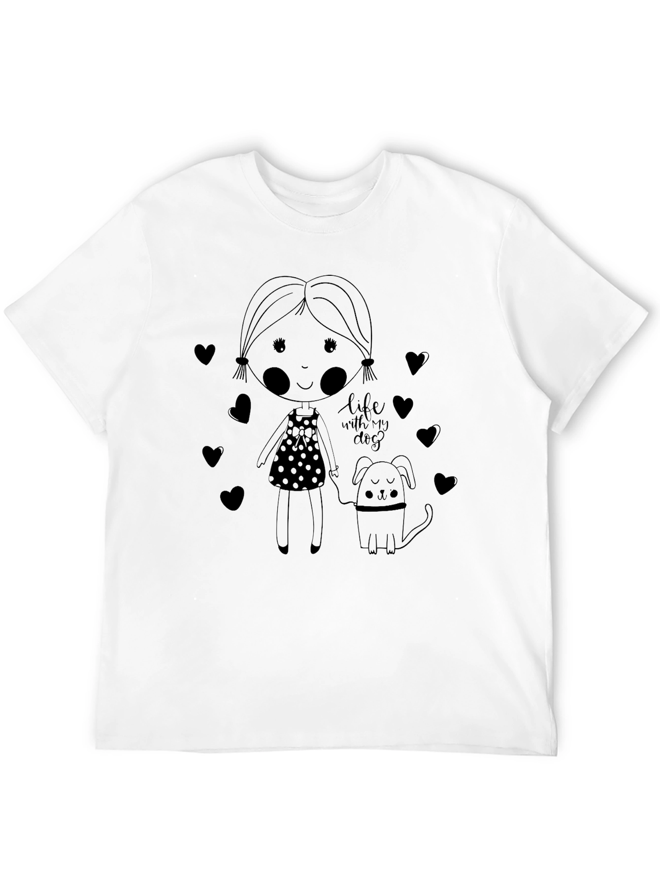 Life With My Dog Black Graphic Tee