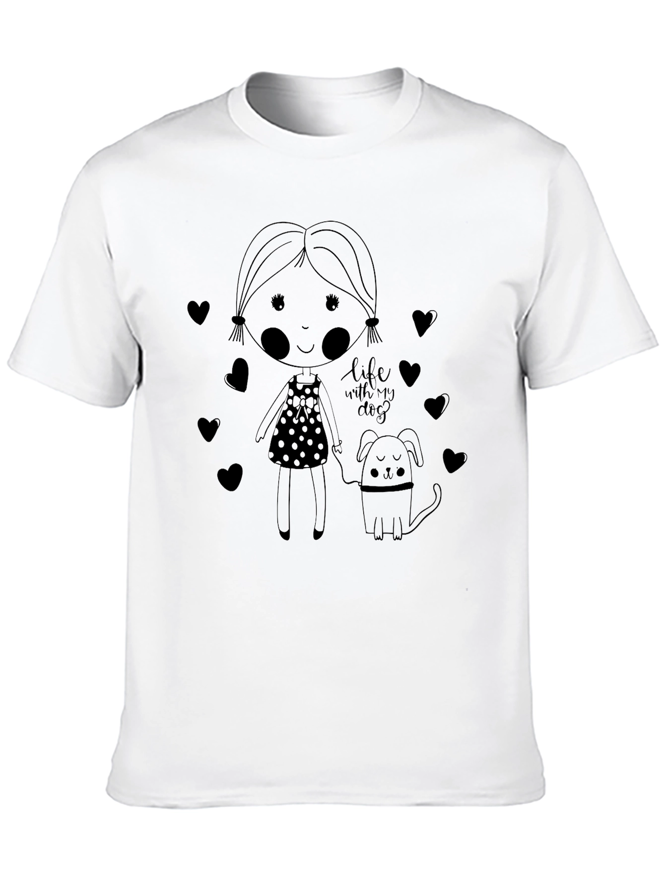 Life With My Dog Black Graphic Tee