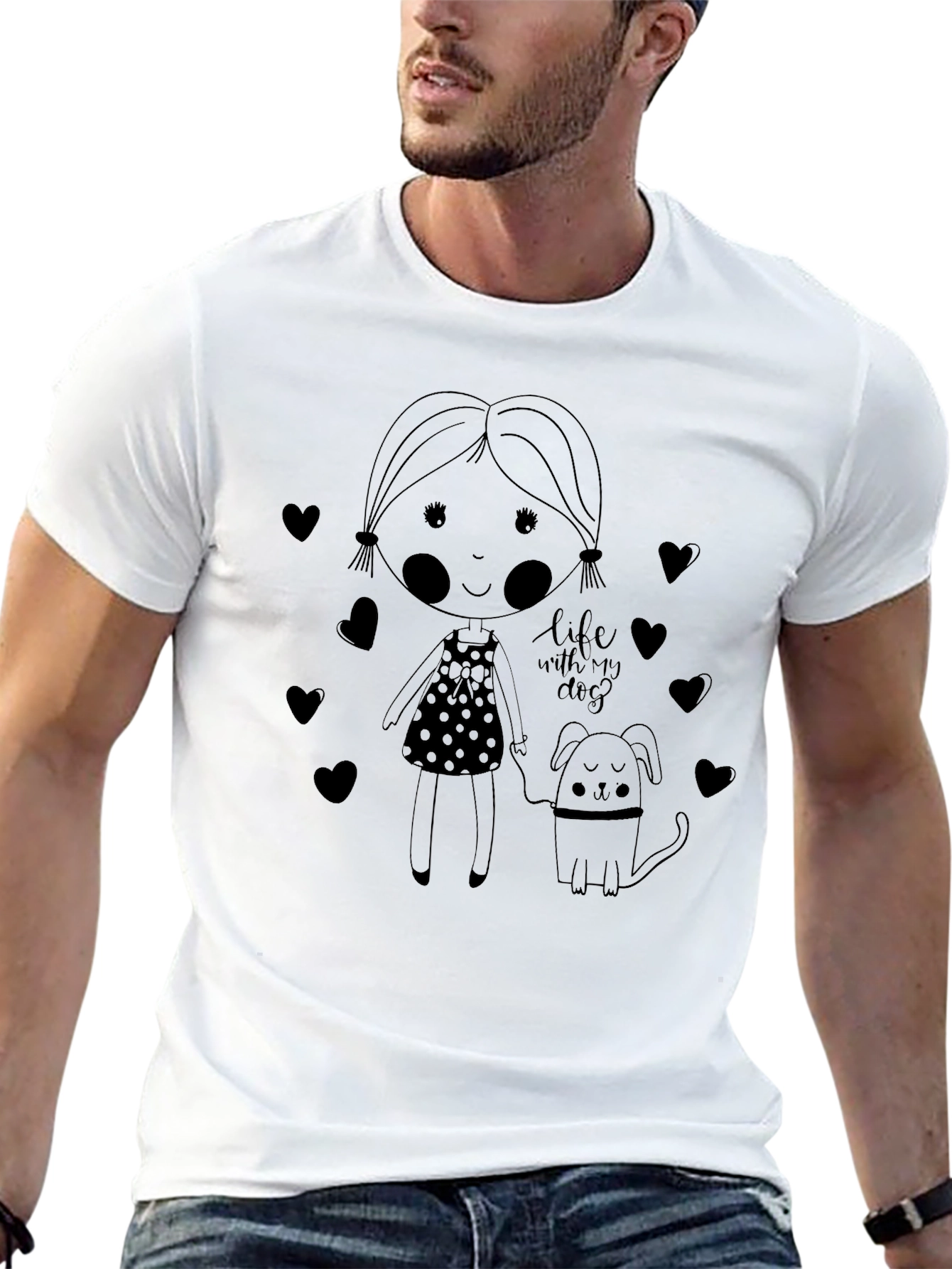 Life With My Dog Black Graphic Tee