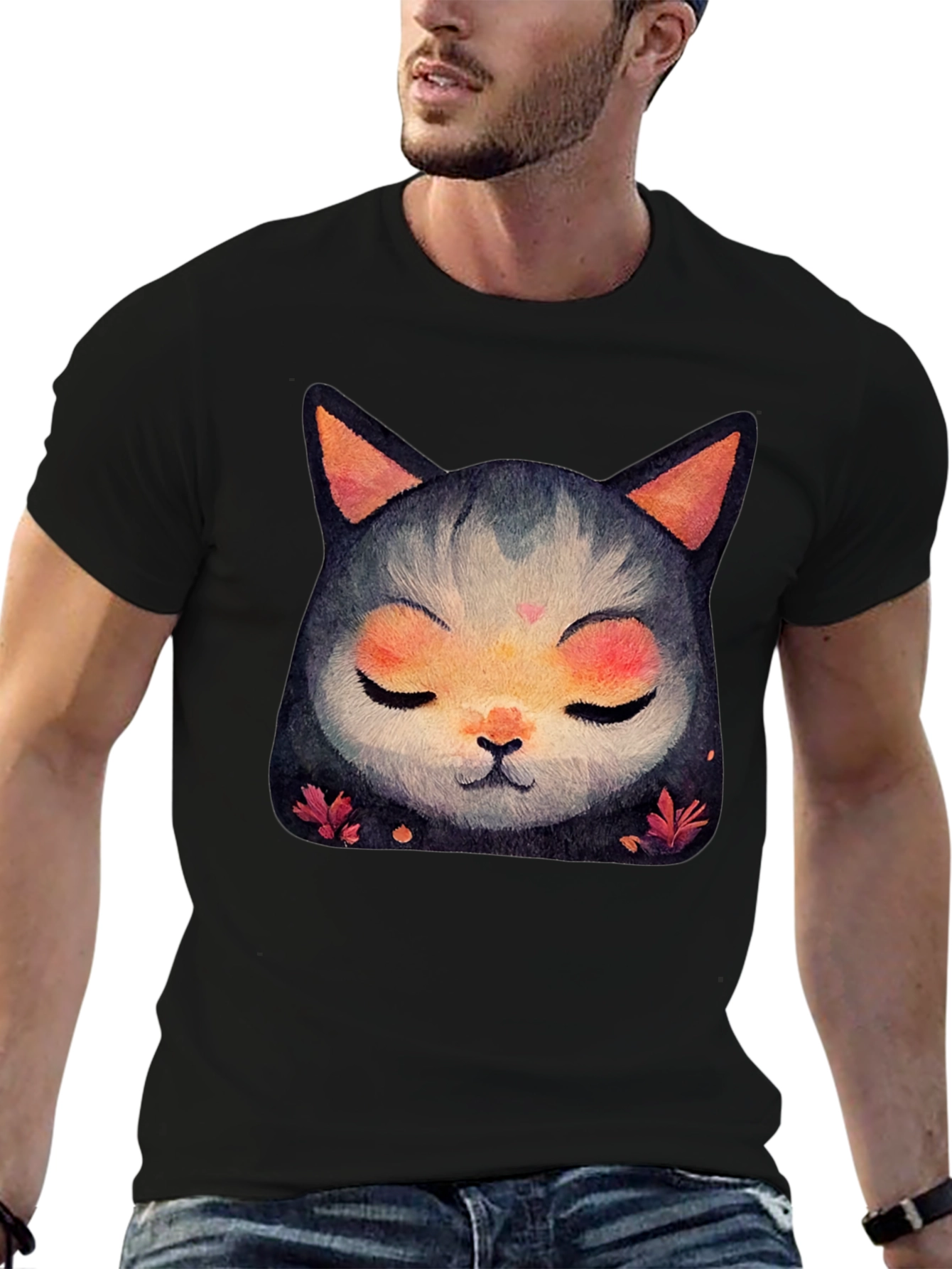 Cute Cat Graphic Tee - Unisex Soft Cotton T-Shirt
