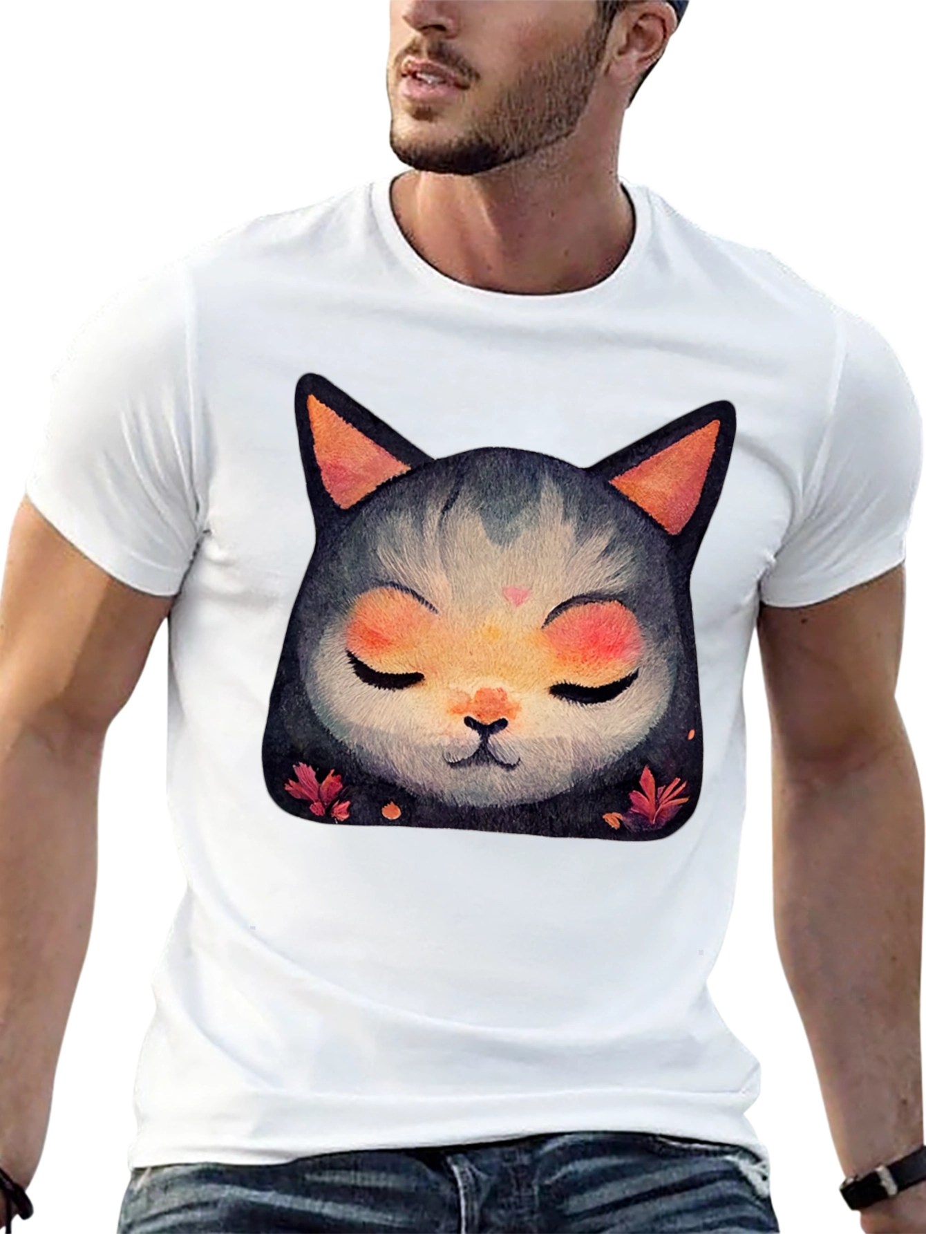 Cute Cat Graphic Tee - Unisex Soft Cotton T-Shirt