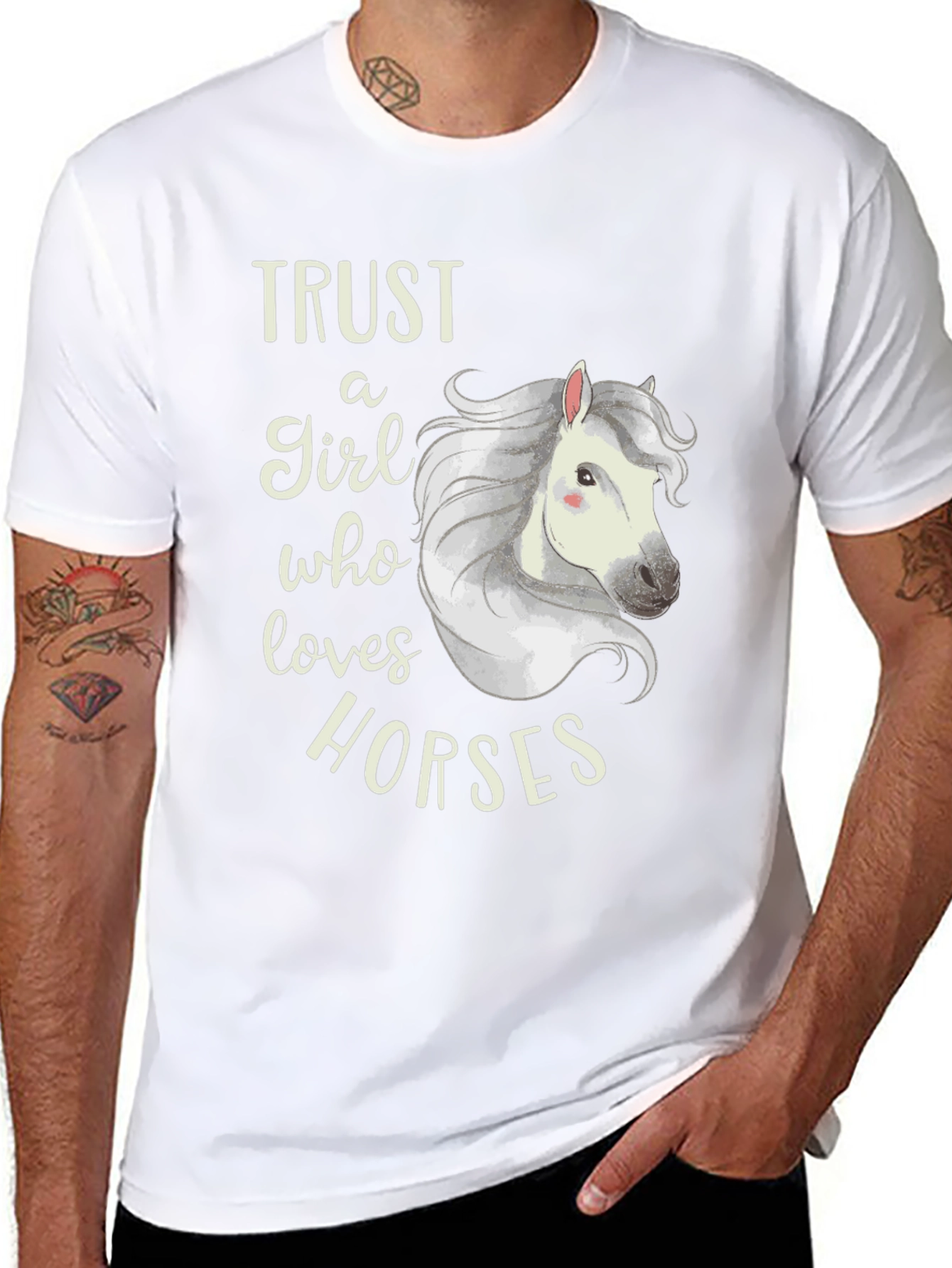 Trust a Girl Who Loves Horses Black T-Shirt