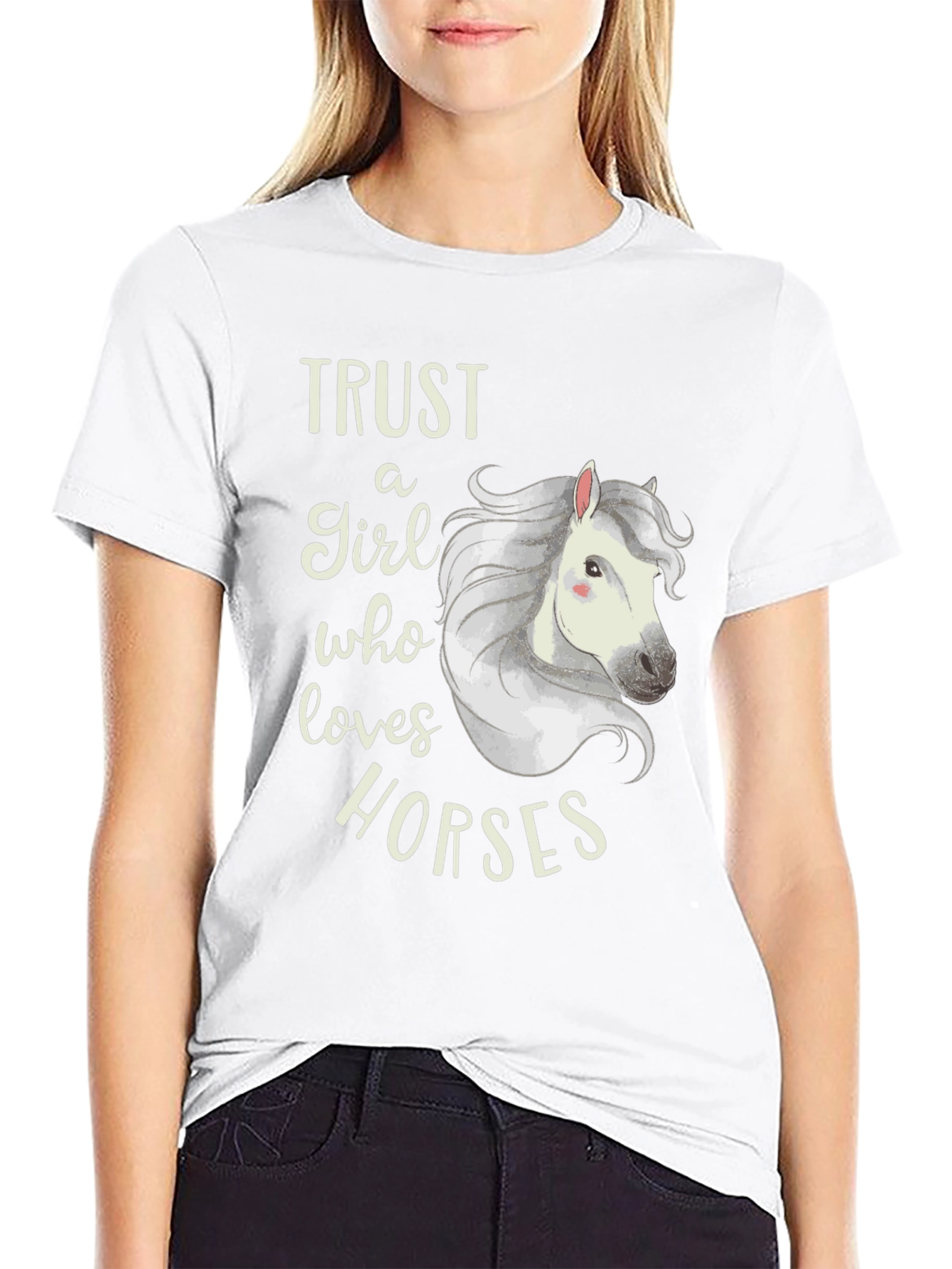 Trust a Girl Who Loves Horses Black T-Shirt