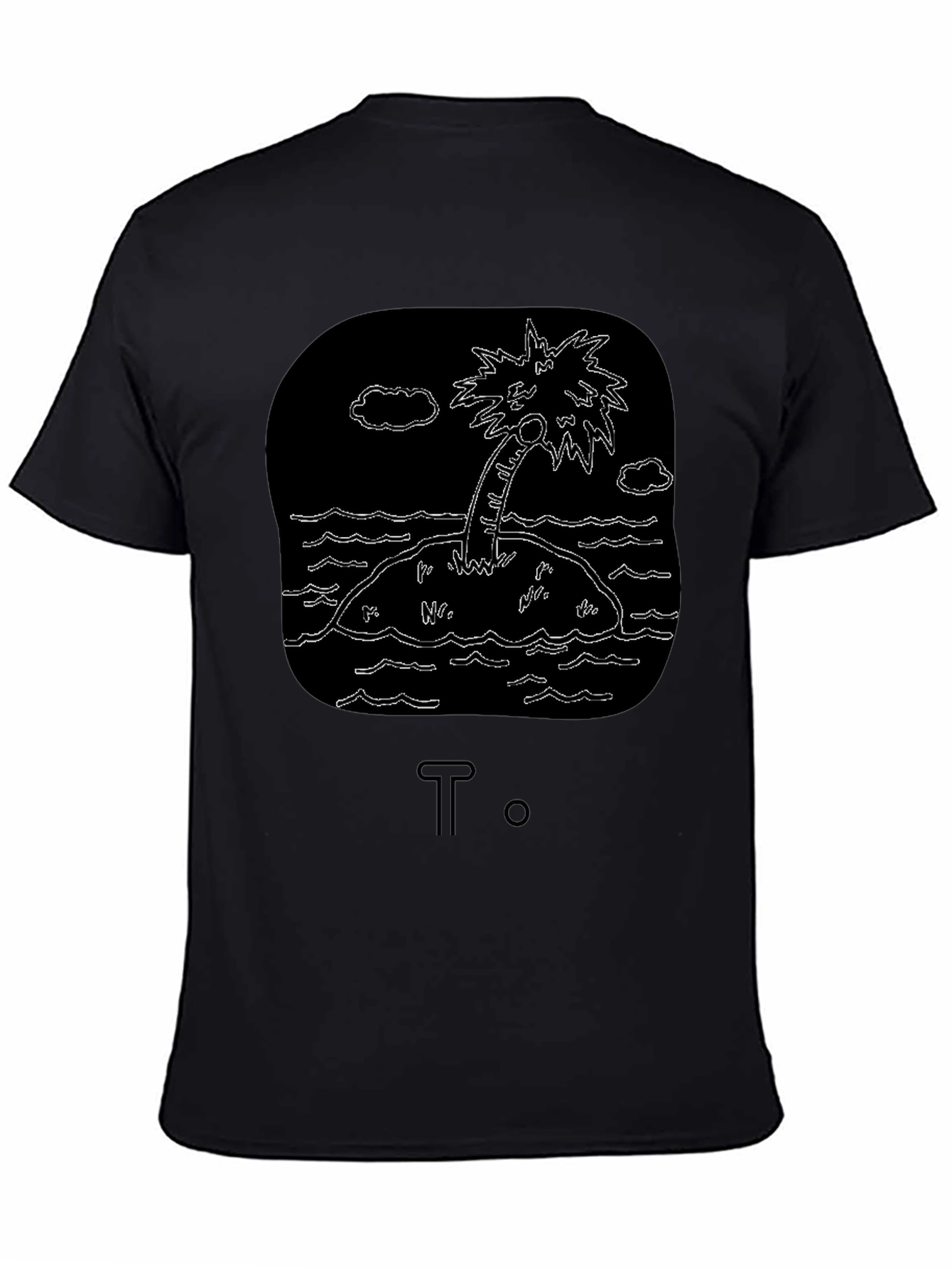 Island Palm Tree Graphic Tee - Black