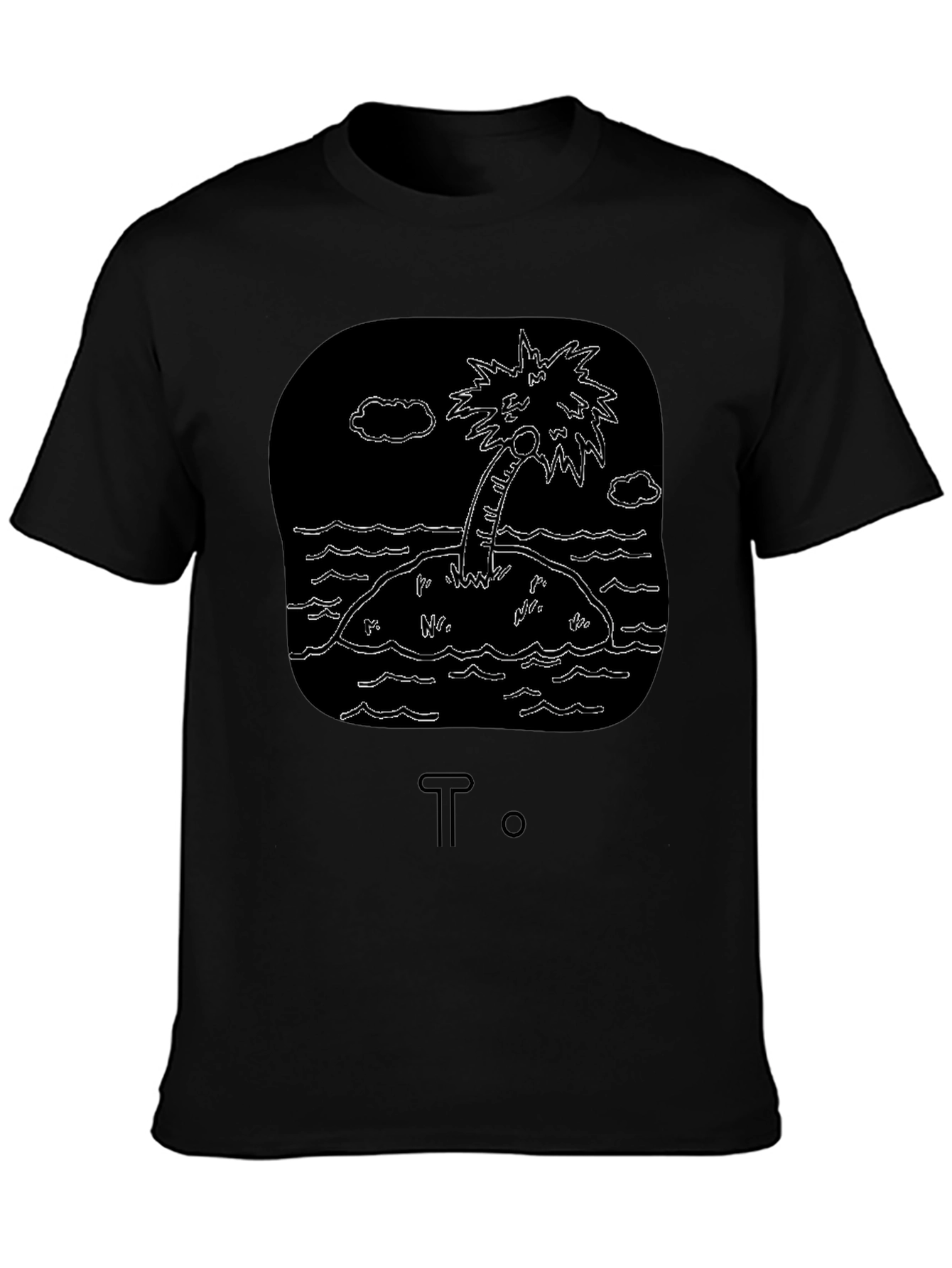 Island Palm Tree Graphic Tee - Black