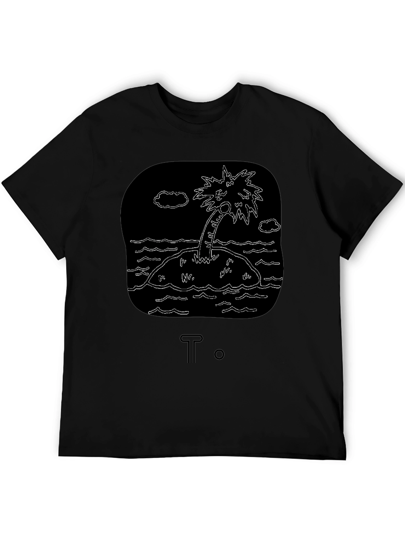 Island Palm Tree Graphic Tee - Black