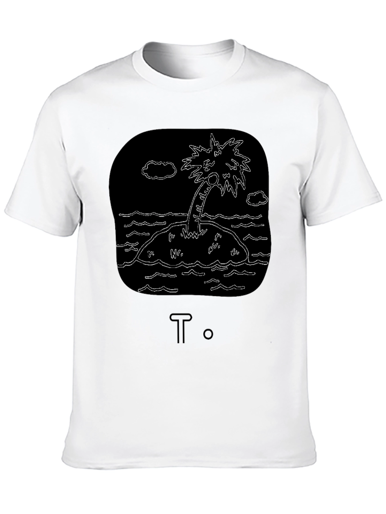 Island Palm Tree Graphic Tee - Black