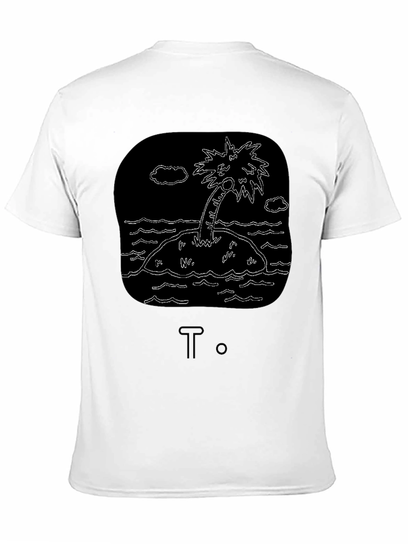 Island Palm Tree Graphic Tee - Black