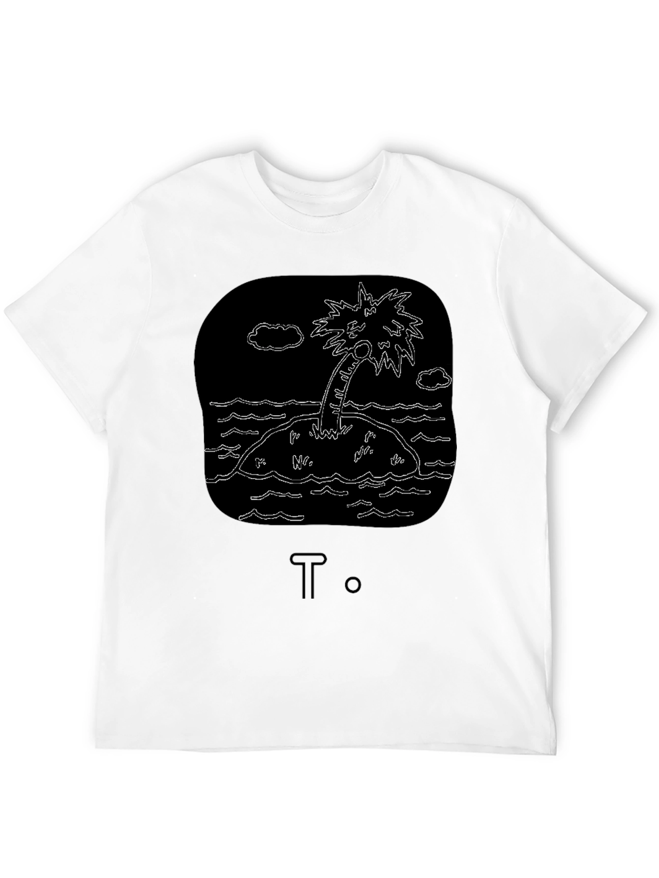 Island Palm Tree Graphic Tee - Black