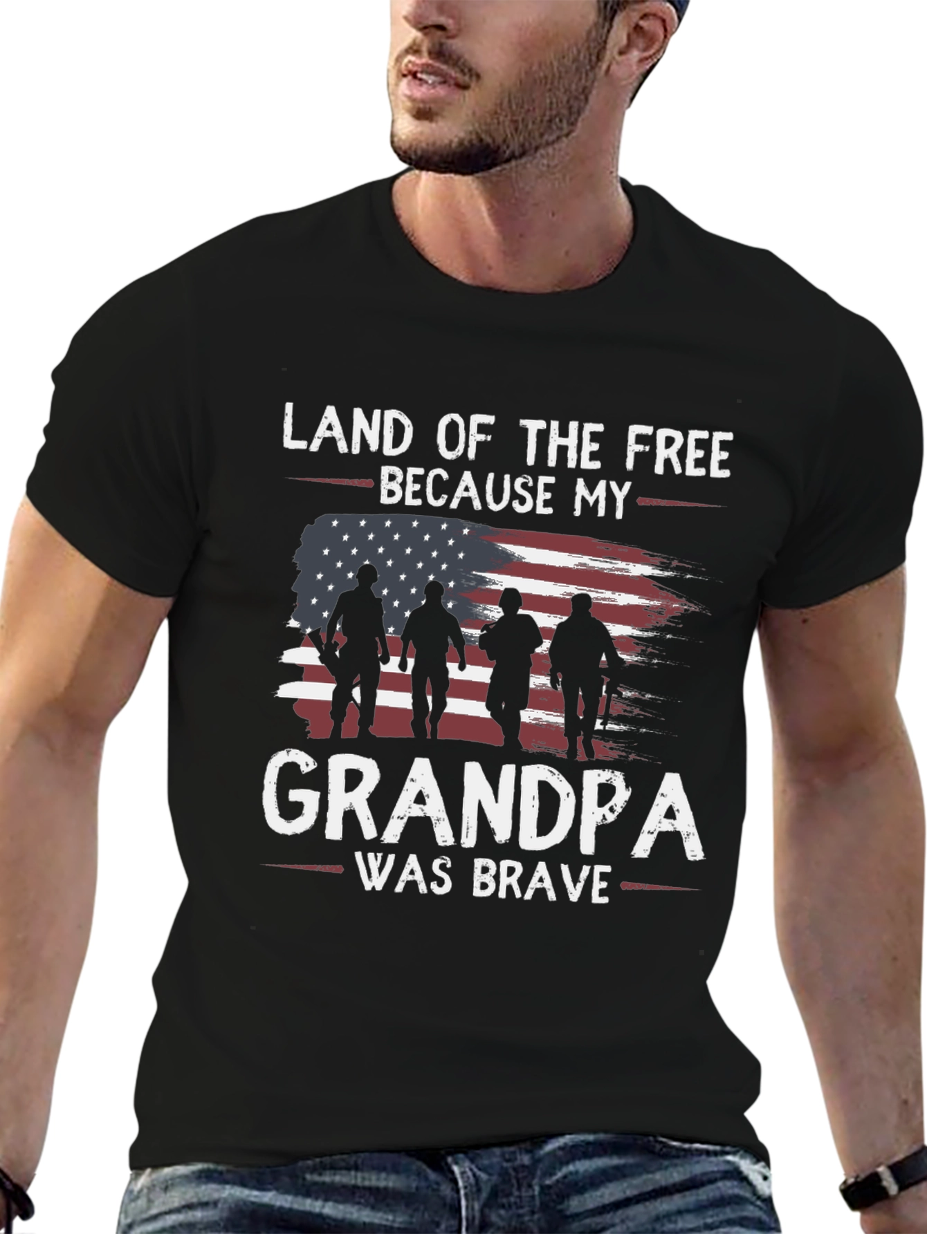 Land of the Free Grandpa Graphic Tee