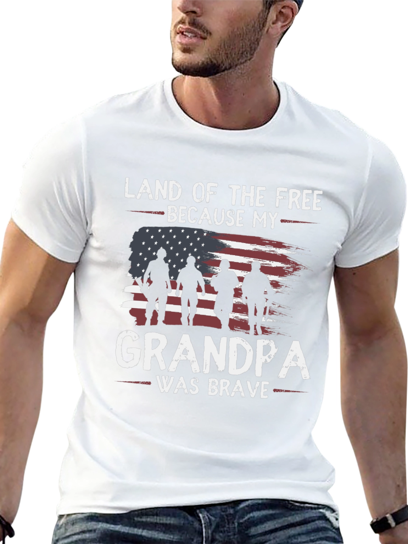 Land of the Free Grandpa Graphic Tee