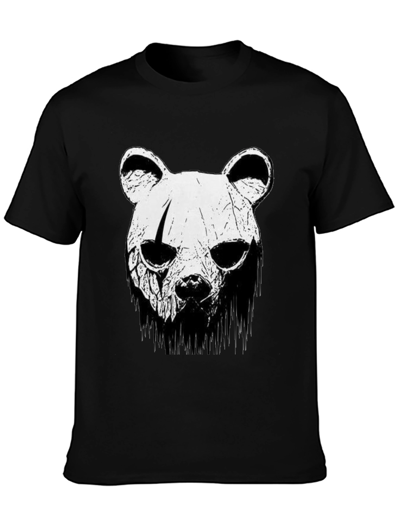 Bear Skull Graphic Black T-Shirt