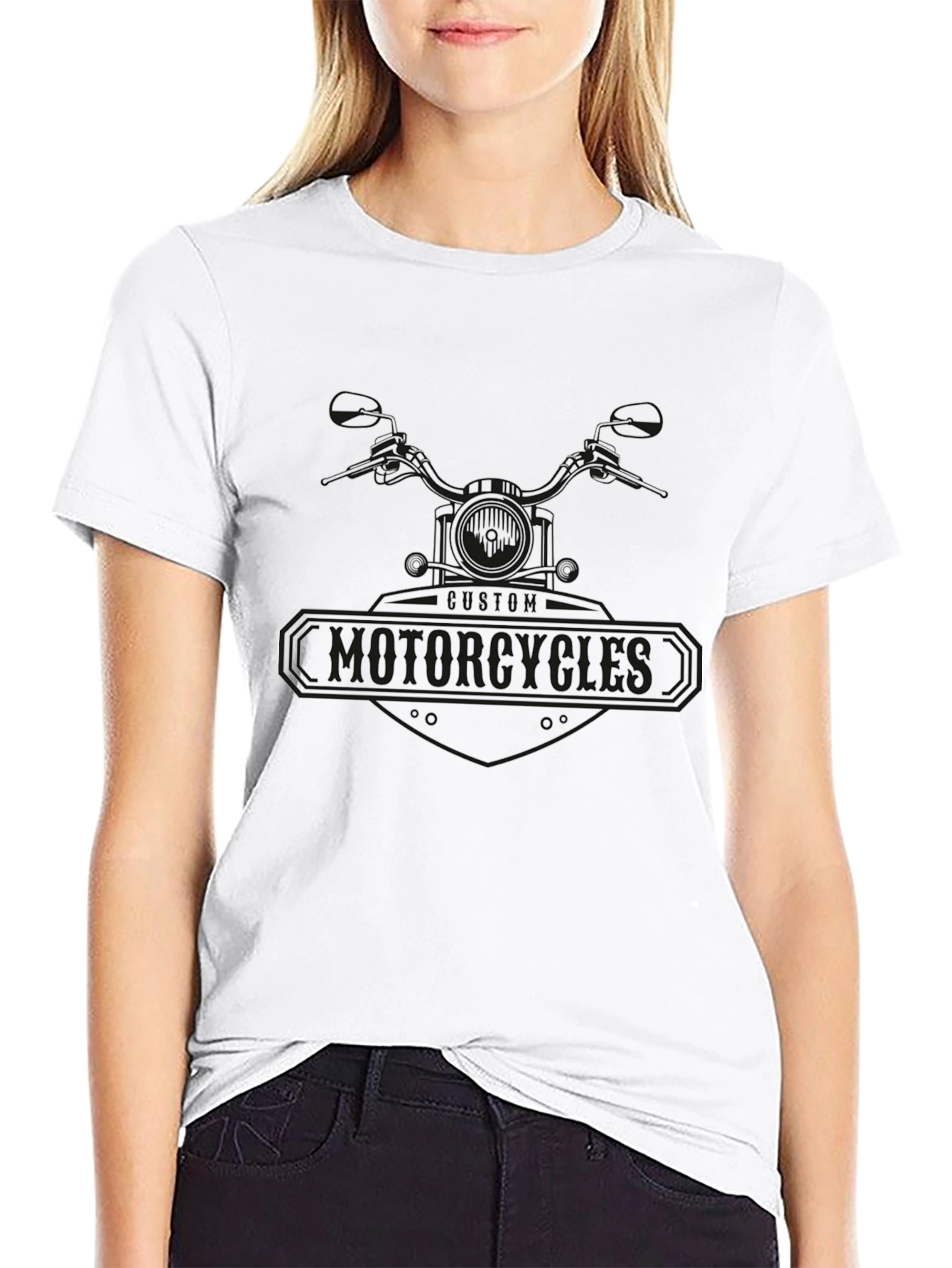 Custom Motorcycles Black T-Shirt