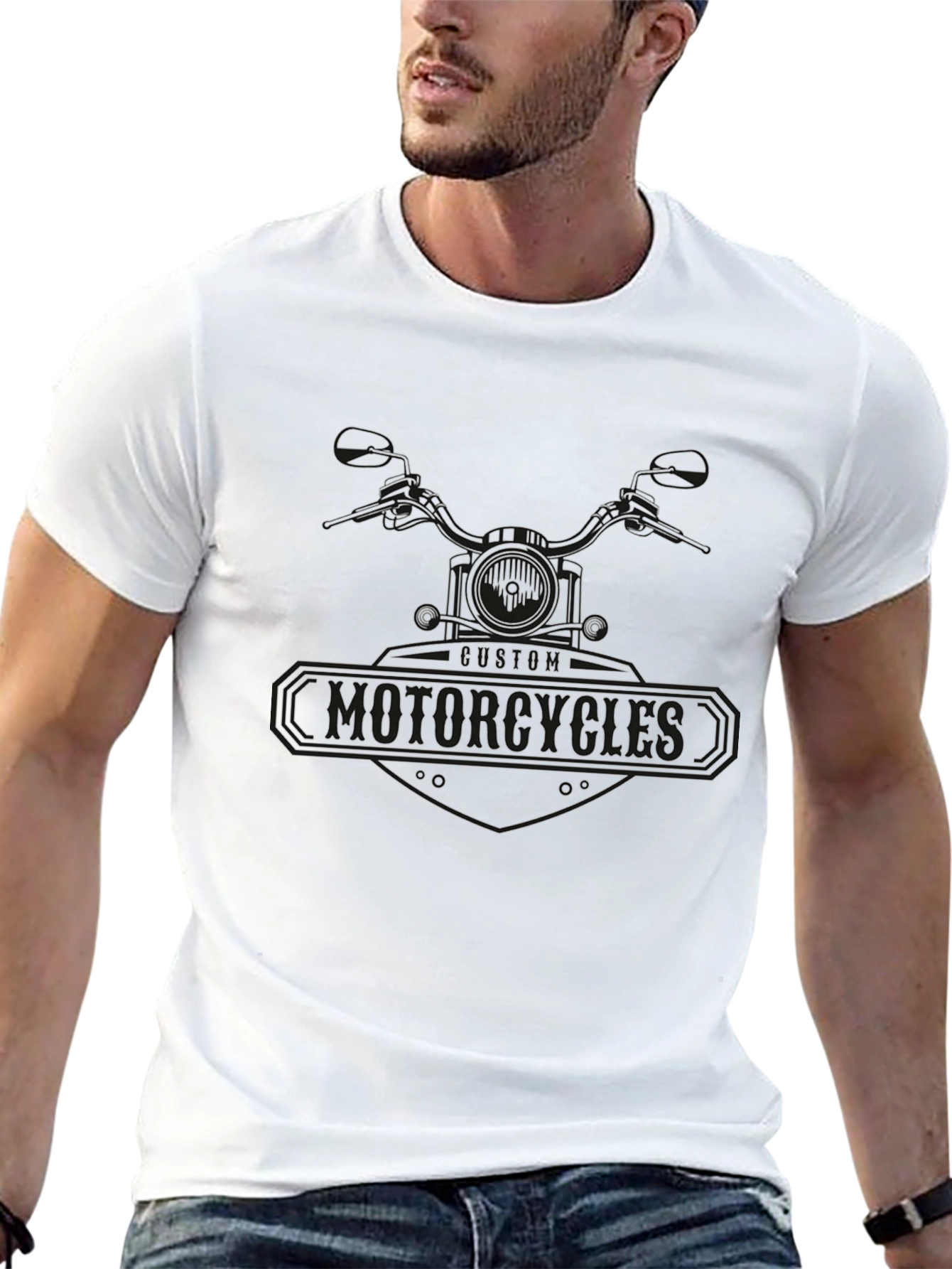 Custom Motorcycles Black T-Shirt