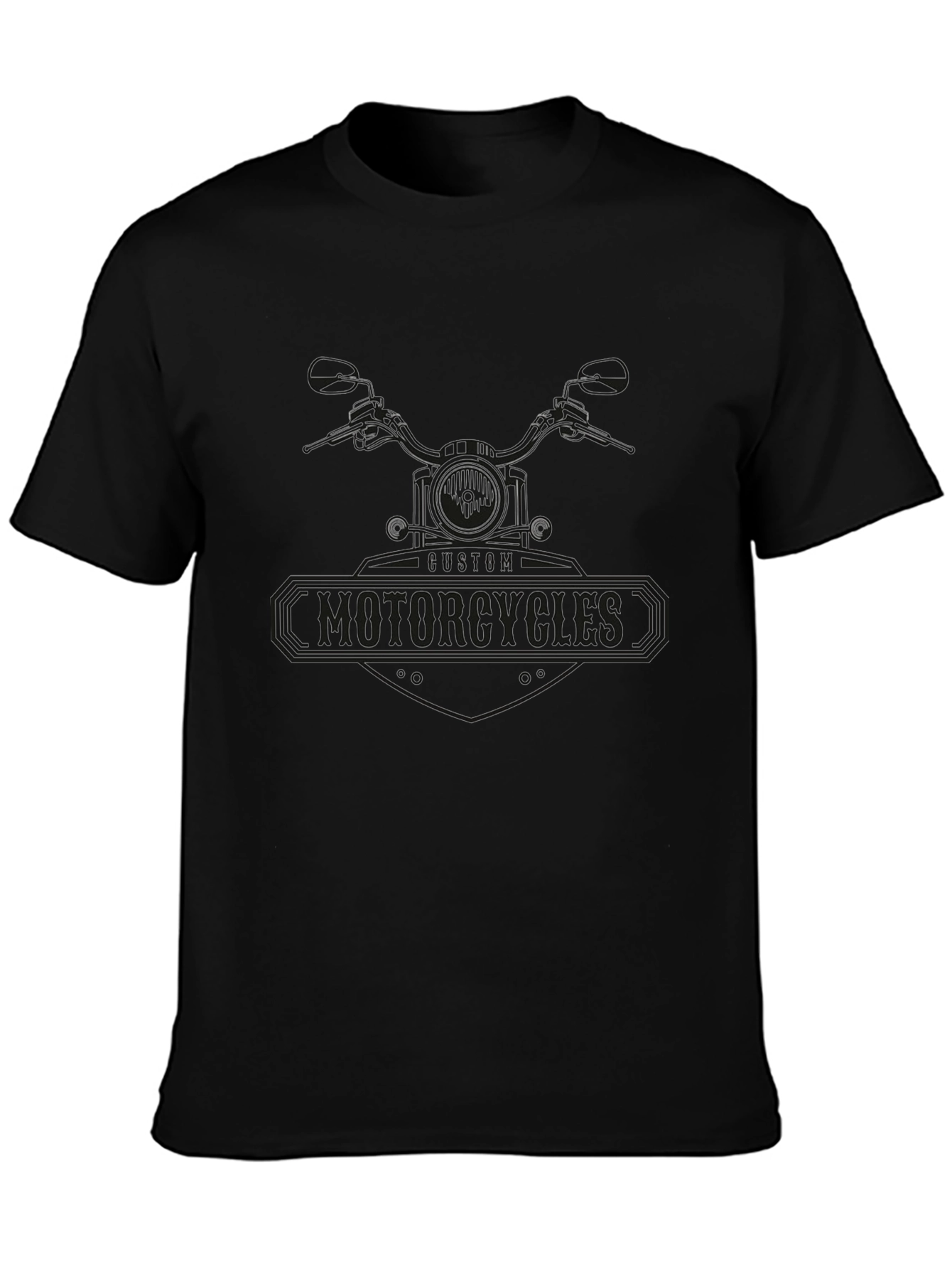 Custom Motorcycles Black T-Shirt