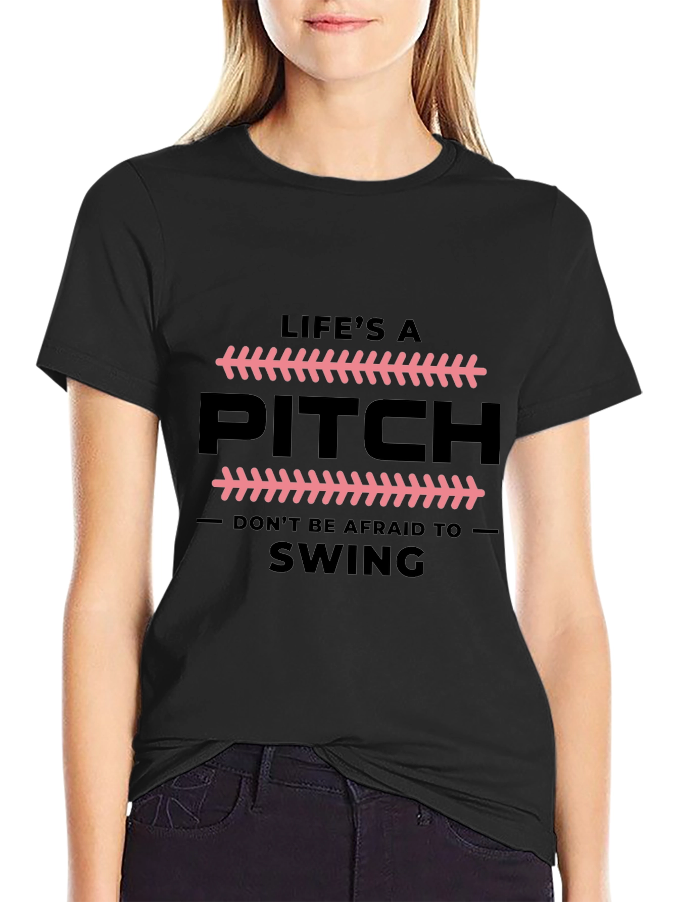 Lifes a Pitch Black Graphic T-Shirt
