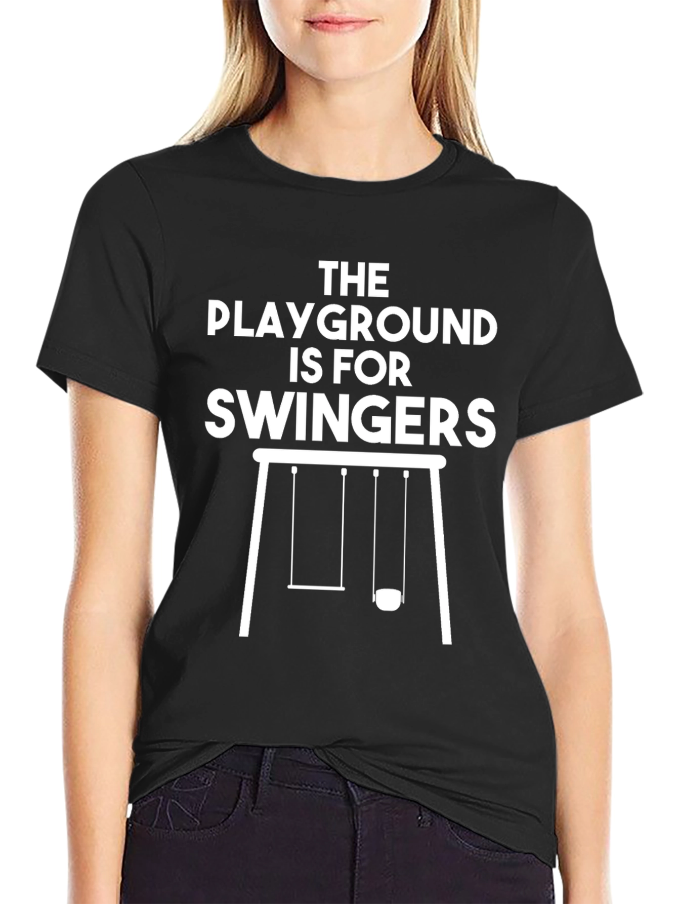 Playground Swinger Graphic Tee - Humorous Adult T-Shirt