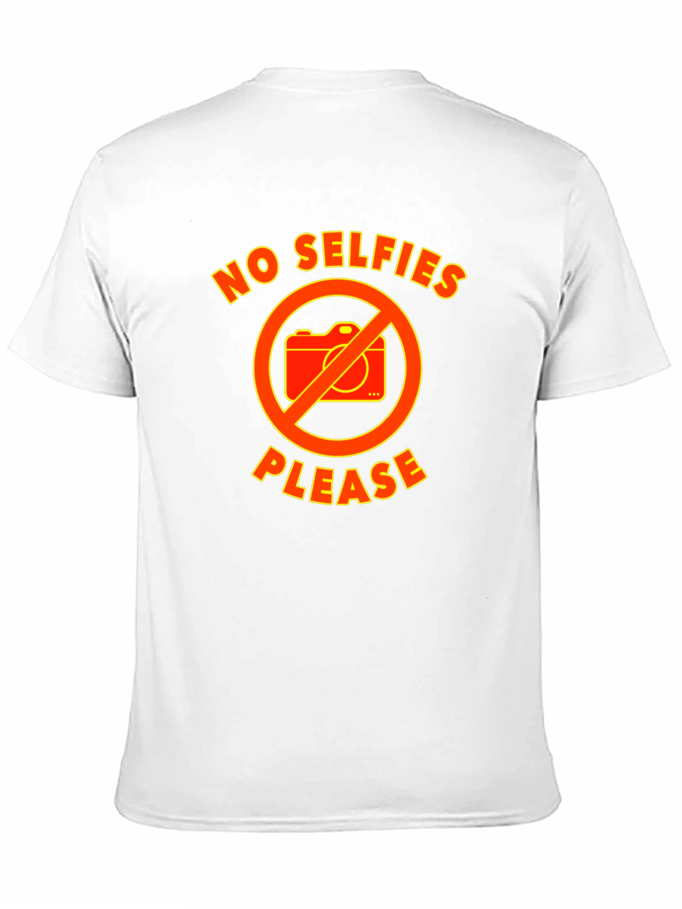 No Selfies Please Graphic Tee - Black Cotton T-Shirt