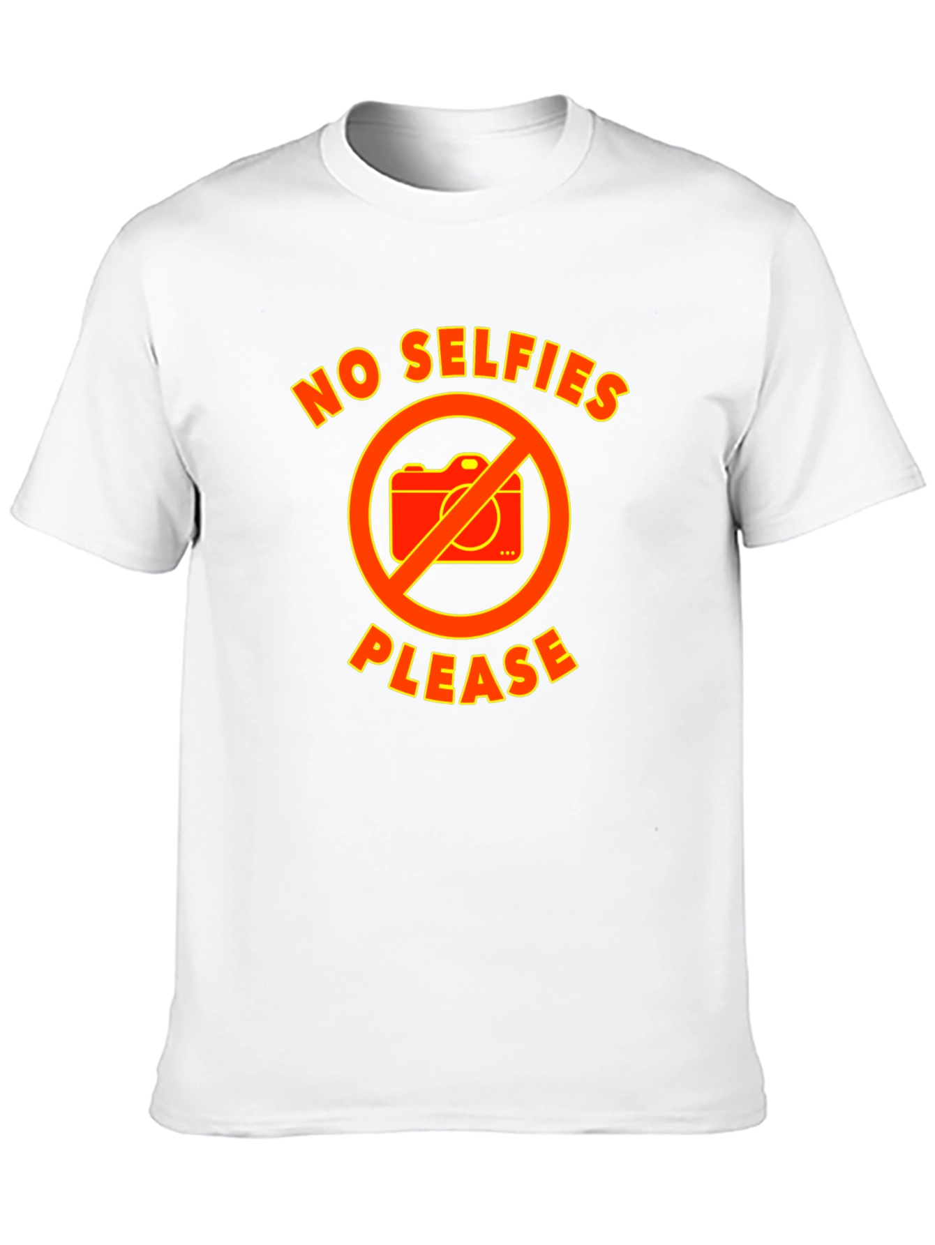 No Selfies Please Graphic Tee - Black Cotton T-Shirt