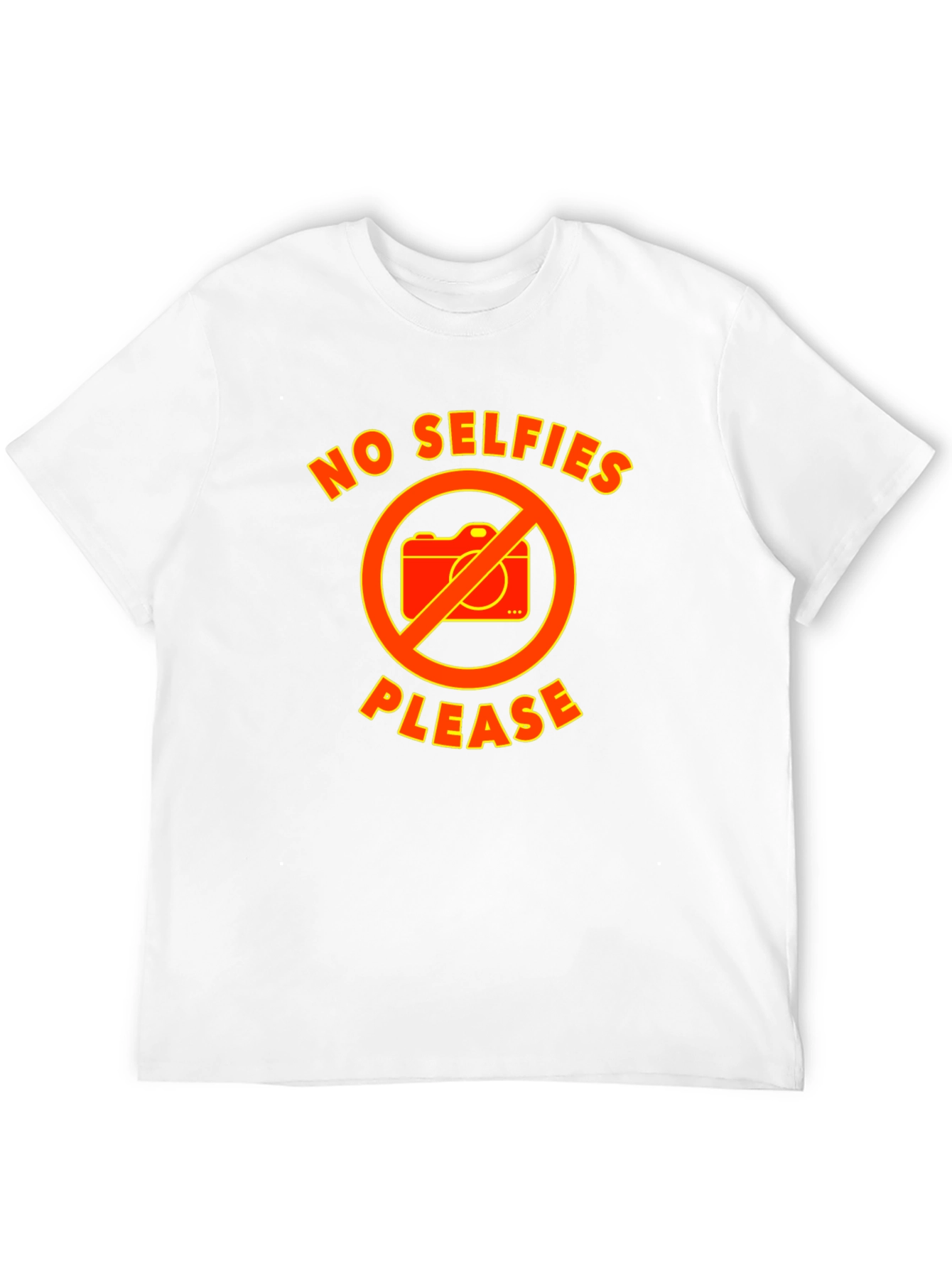 No Selfies Please Graphic Tee - Black Cotton T-Shirt