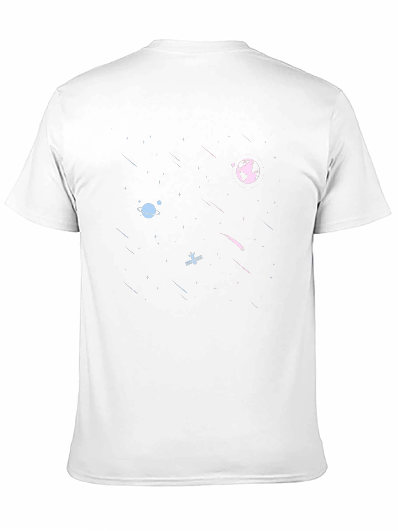 Space Print Black Tee - Cosmic Graphic T-Shirt