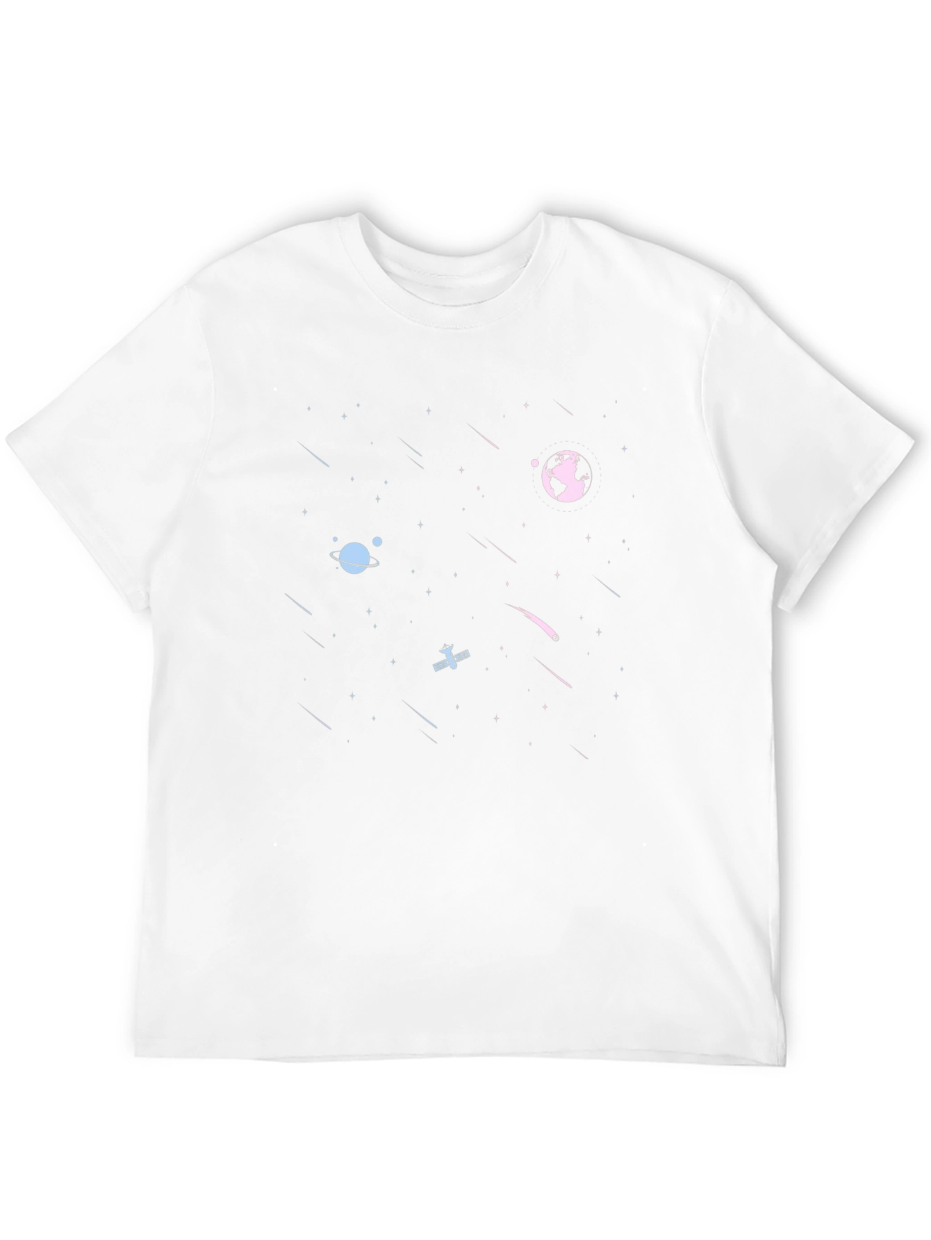 Space Print Black Tee - Cosmic Graphic T-Shirt