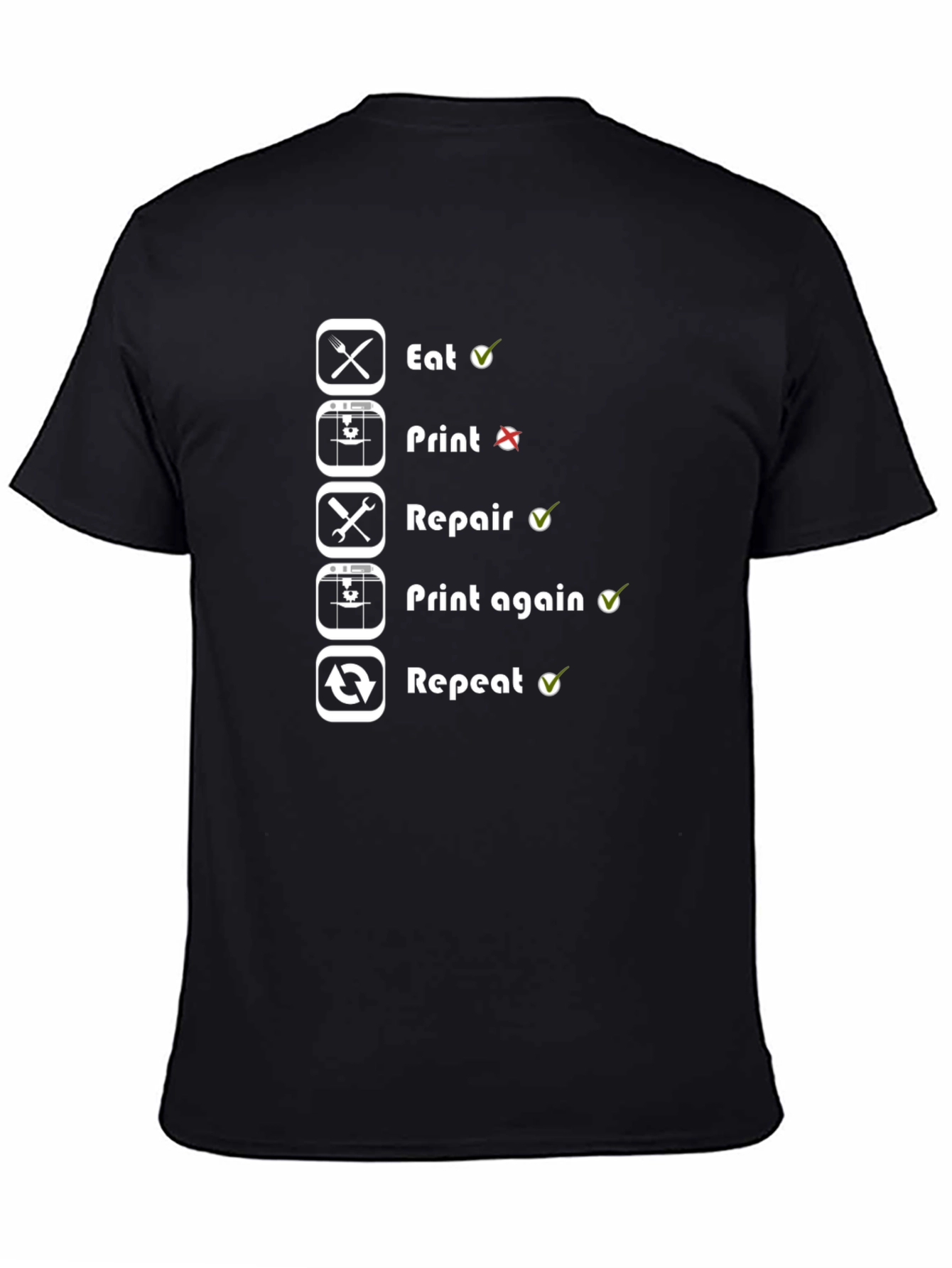 3D Printing Cycle T-Shirt - Eat Print Repair Repeat