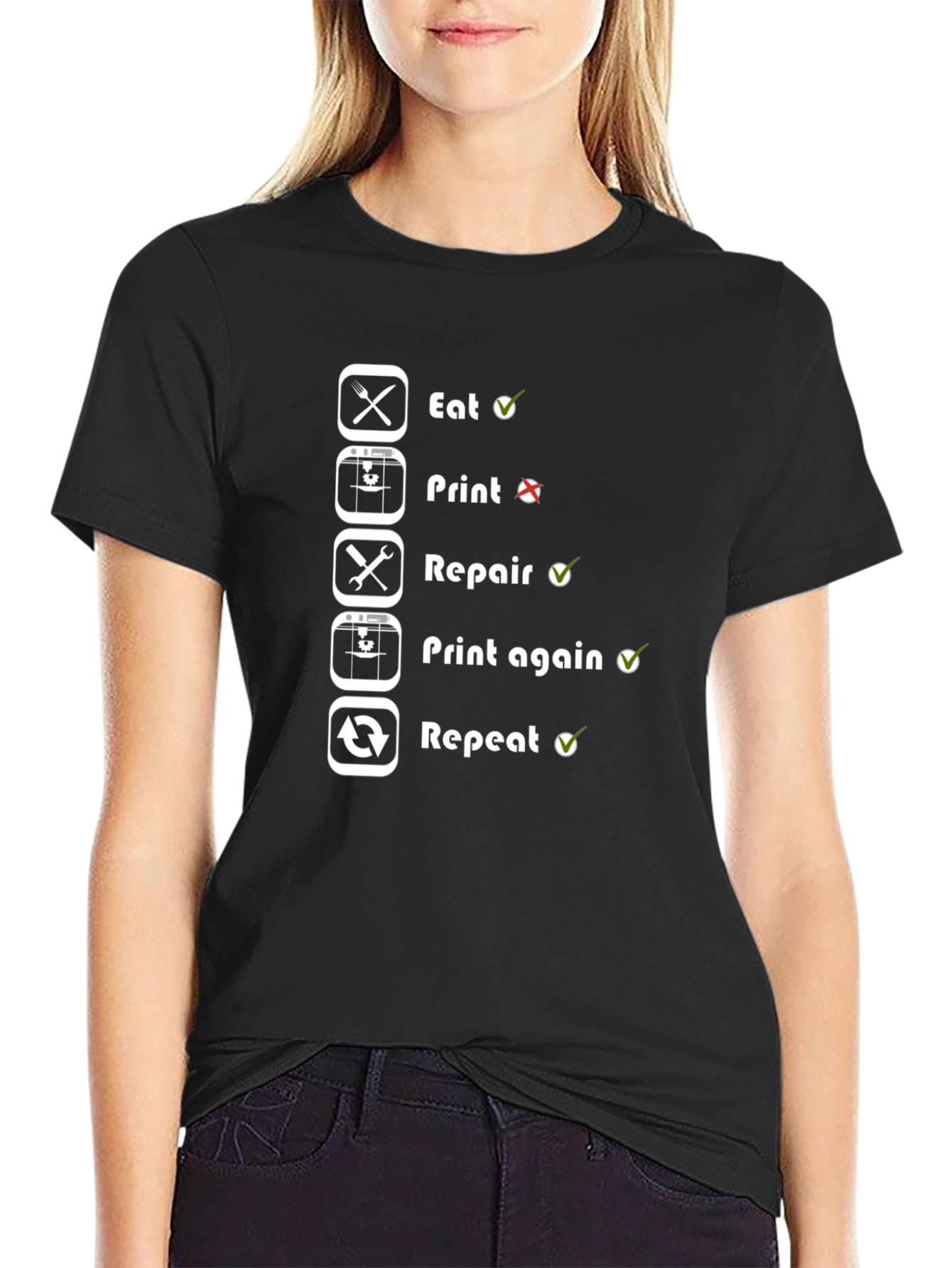 3D Printing Cycle T-Shirt - Eat Print Repair Repeat